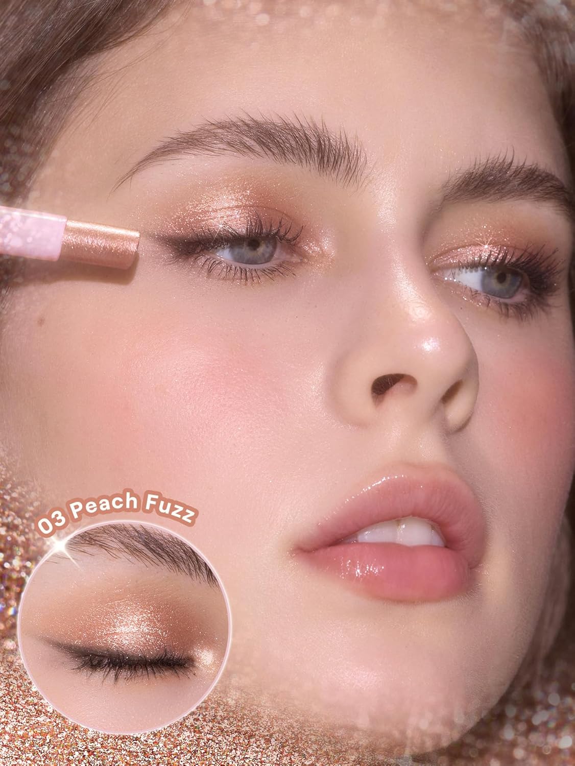 SHEGLAM Crystal Jelly Glaze Stick for Eyeshadow-03 Peach Fuzz
