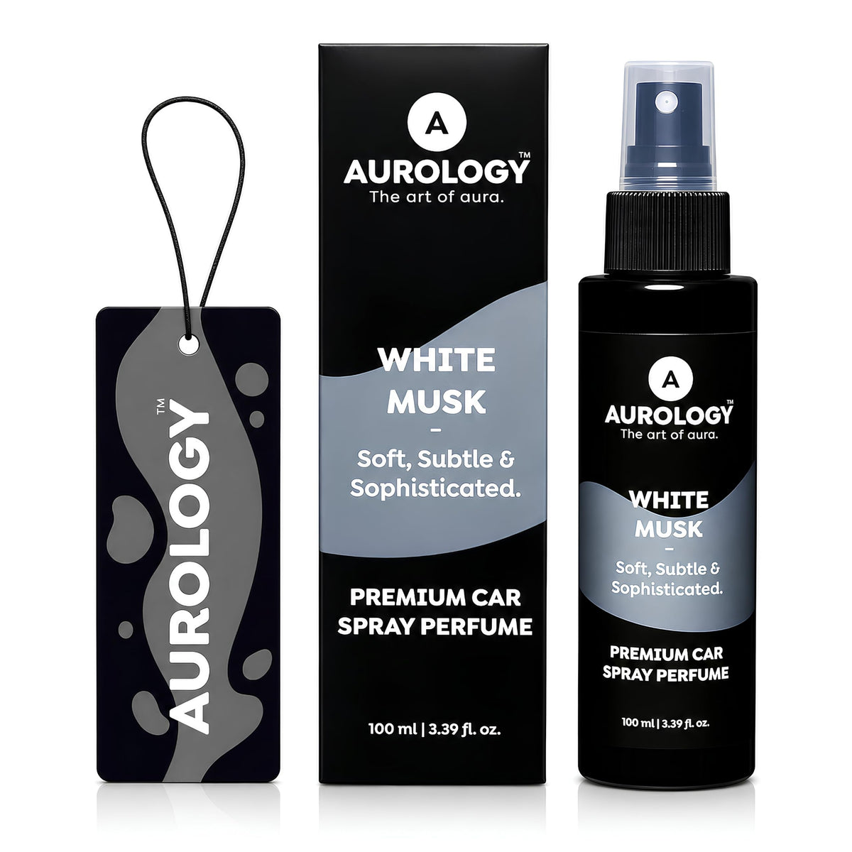 White Musk Mandarin - Soft, Subtle & Sophisticated. | Premium Car Spray, Fine Long-Lasting Fragrance, Car Air Freshener Scent, Anti-Odour Tech, Car Accessory In