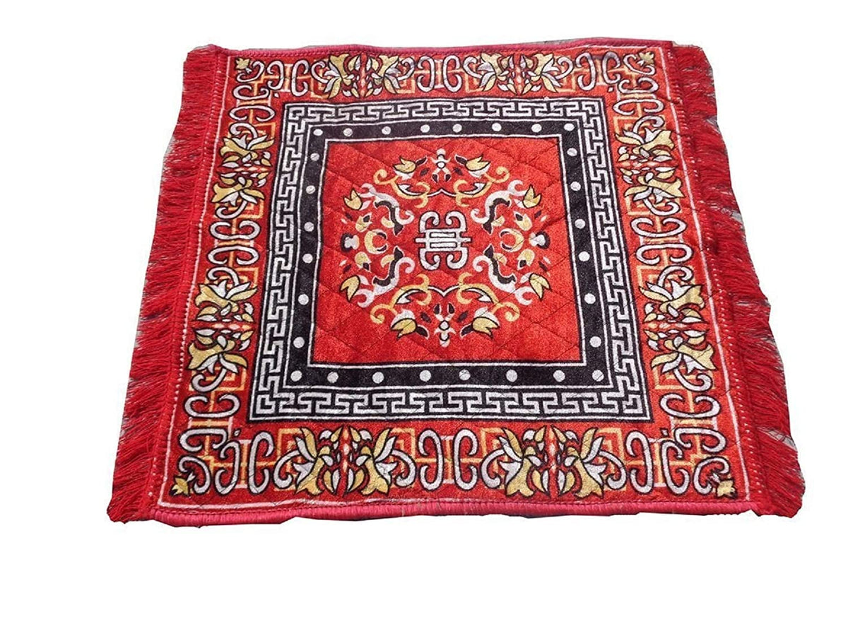 Rug Velvet Pooja Asan for Sitting (4 Combo Pack) Asan for Pooja | aasan for mandir | Pooja Mat | Asan for Puja Meditation Sitting, size-60x60cm