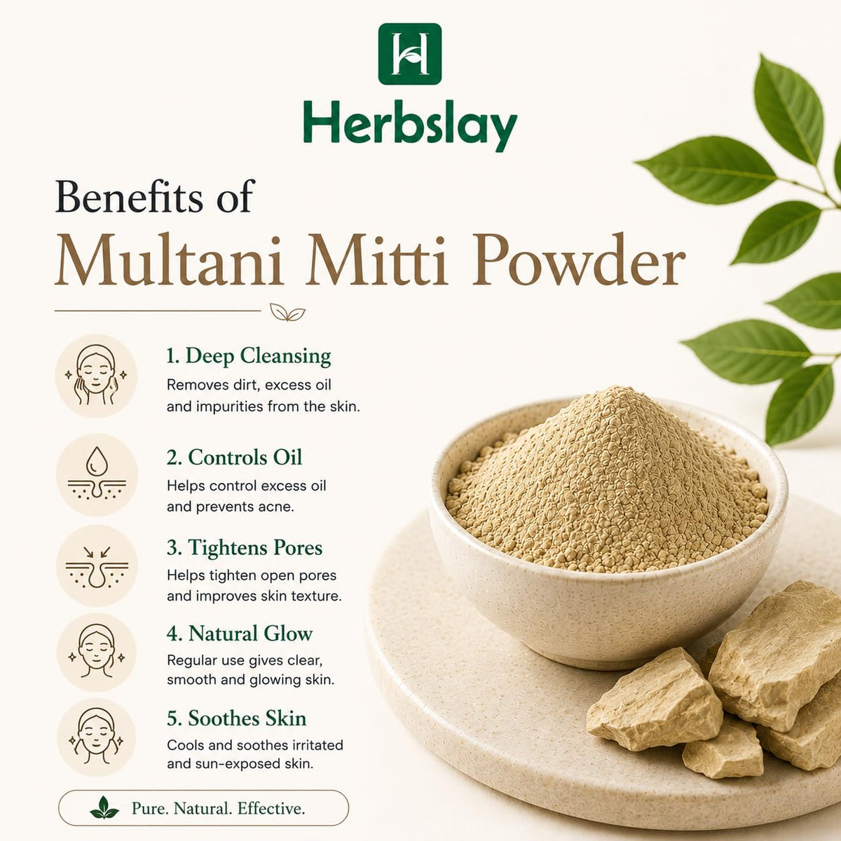 Multani Mitti Powder & Rice Powder Combo for Face Pack | Natural Skin Care Powder | Deep Cleansing & Brightening