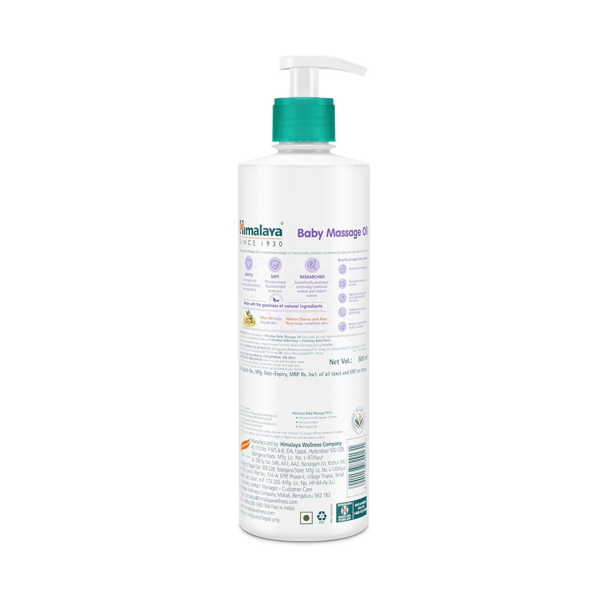 Himalaya Baby Massage Oil 500ml | All-round growth | Strong Bones & Muscles 500ml Massage Olive Oil