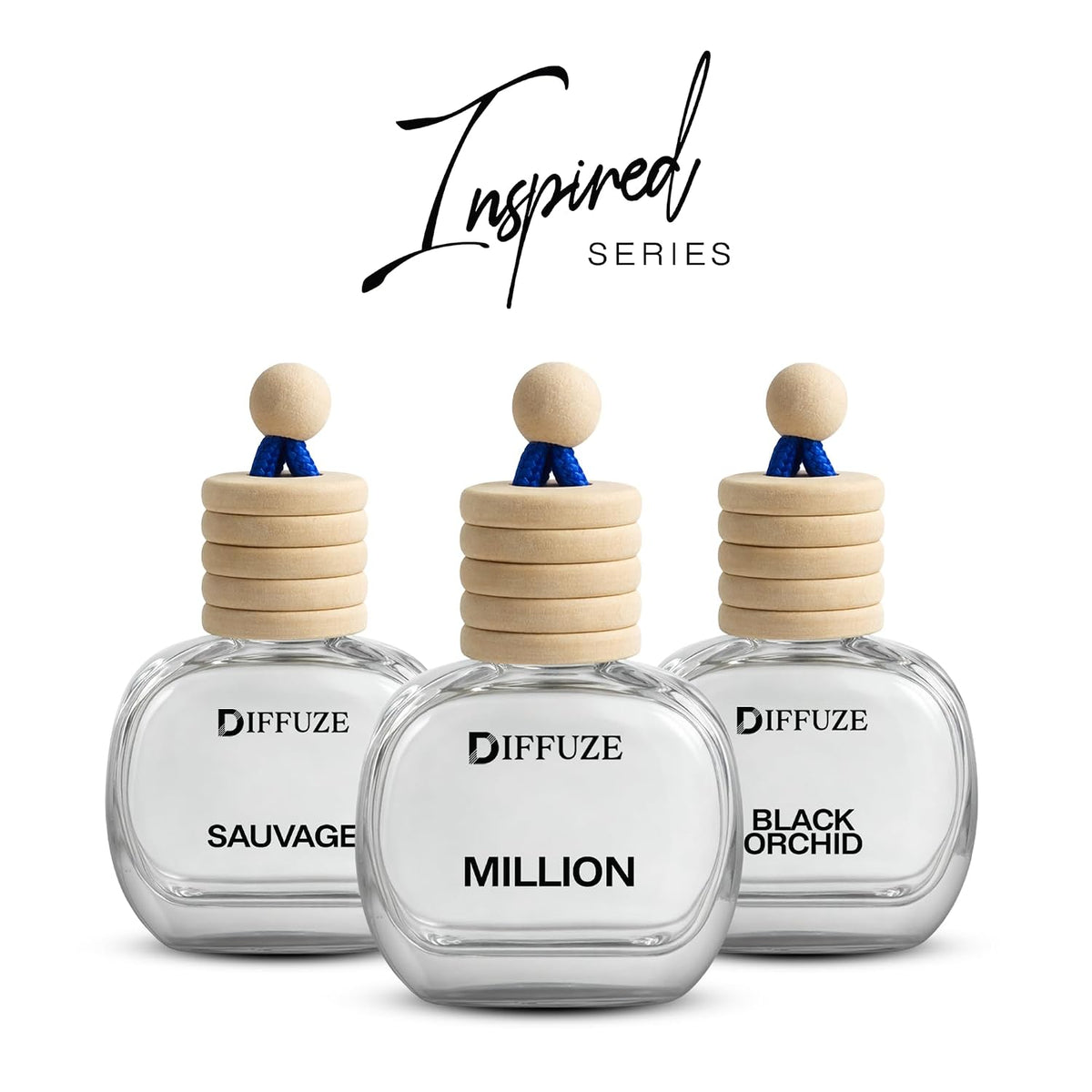 DIFFUZE Hanging Car Perfume - Inspired by Luxury Iconic fragrances | 10ml | Toxin-Free Car air freshener | Car Accessories for fresh aroma | Long Lasting Fragra