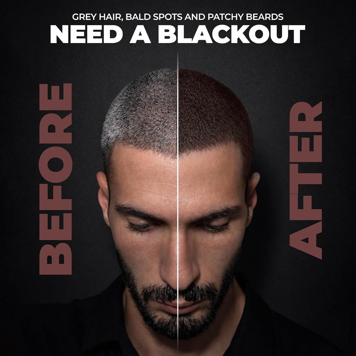 Beardo Blackout Hair Powder 4g - Brown | Root Touch Up for Grey Hair | Instantly Covers Grey Roots, Beard Patches & Bald Spots | Thick Brown Fiber Hairline Powd