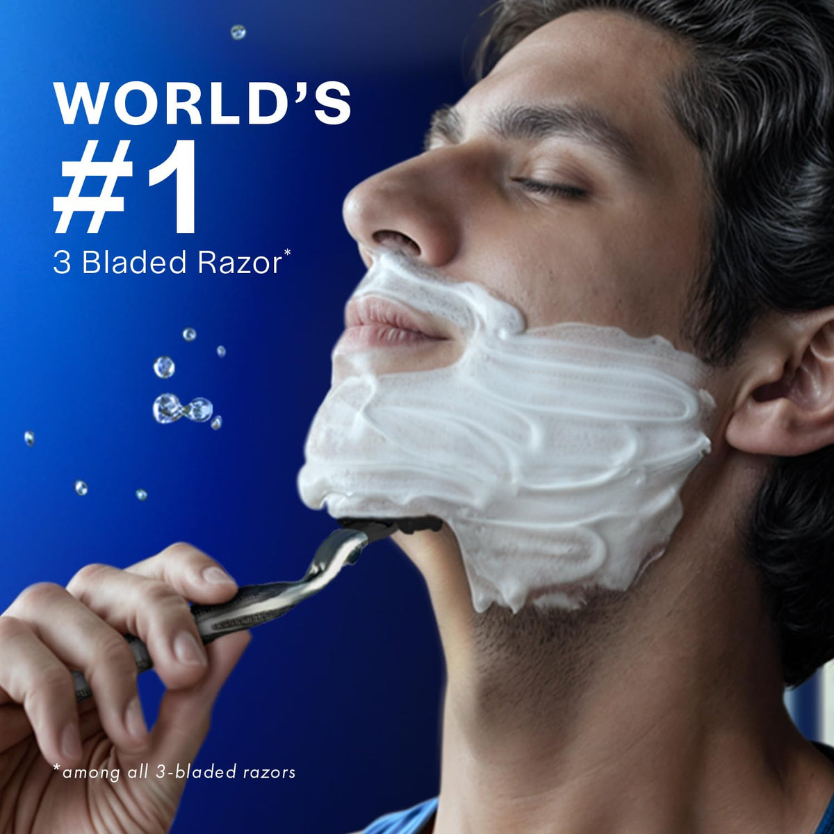 Gillette Mach 3 (Handle + 2 Cartridges) Shaving Razor For Men | Most Comfortable Shave | 3D Blade Technology That Adjusts To Your Face | Metal Handle For Superi