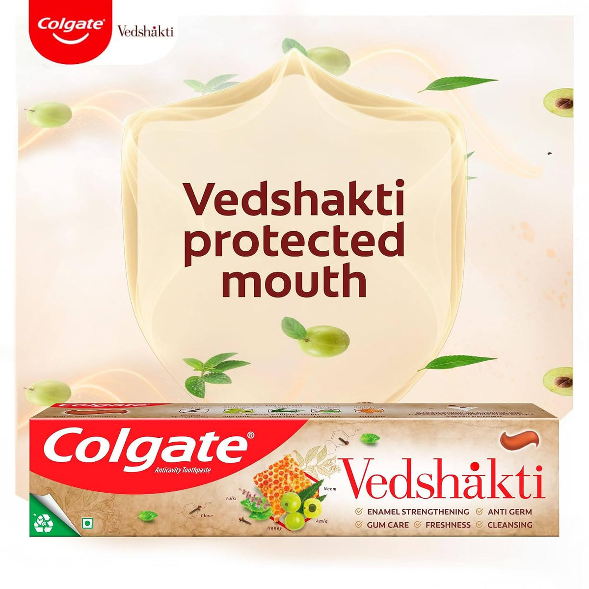 Colgate Swarna Vedshakti Ayurvedic Oral Care Toothpaste with anti-germ properties for whole mouth protection - 200gm