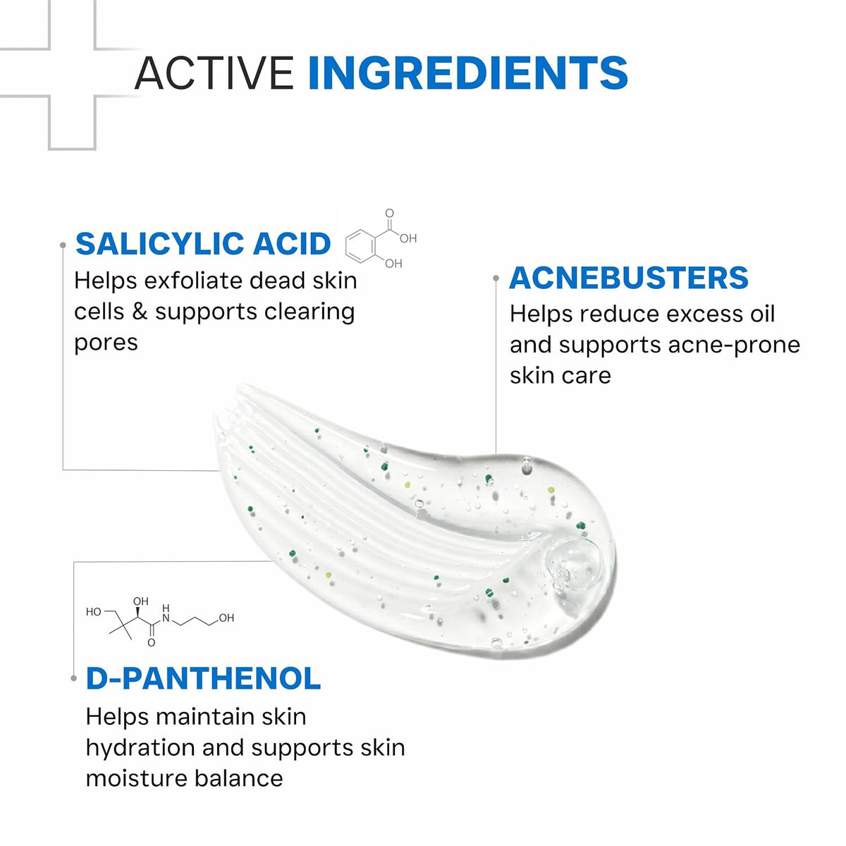 DERMATOUCH Oily Skin Gentle Face Wash with Salicylic Acid & AcneBusters Daily Cleanser for Excess Oil, Acne & Clogged Pores | pH Balanced Formula for Combinatio
