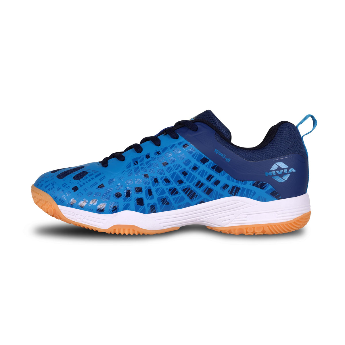 Nivia HY-Energy 2.0 Badminton Shoes for Men, Duofoam Cushion, Breathable Mesh, Abrasion Resistant Sole, Ideal for Badminton, Volleyball, Squash, Table Tennis, P