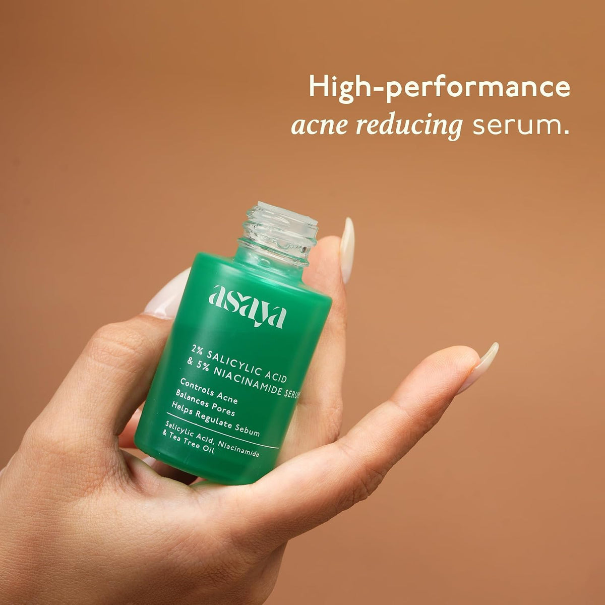 Asaya 2% Salicylic Acid Face Serum | 5% Niacinamide & Tea Tree Oil | Reduces Acne, Blackheads & Whiteheads | Unclogs Pores & Regulates Sebum | Fights Active Bre