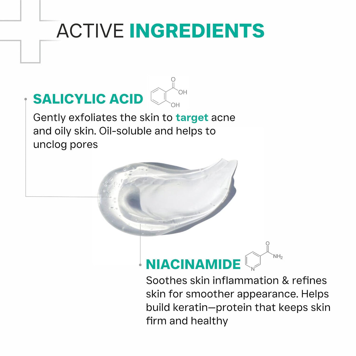 DERMATOUCH Salicylic Acid 2% Niacinamide 6% Anti-Acne Oil-Free Gel For Active Acne, Oil Balancing, Pore Tightening | 30g