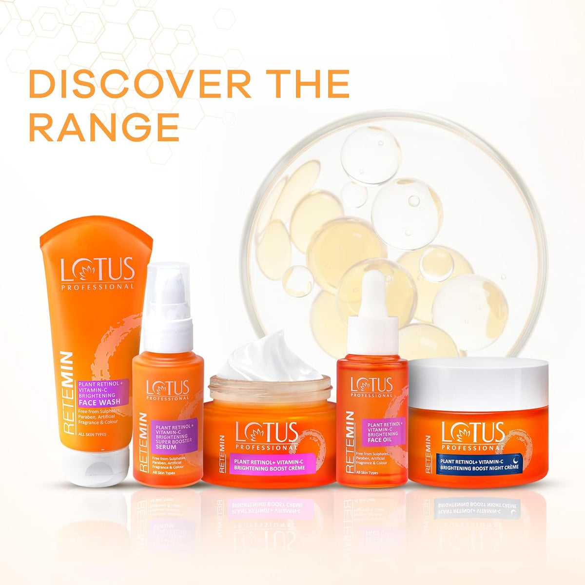 Lotus Professional Retemin Plant Retinol + Vitamin C Brightening Face Wash for Whitening and Anti-Ageing, Dark Spots & Blemishes, Cleanser for Women & Men, Para
