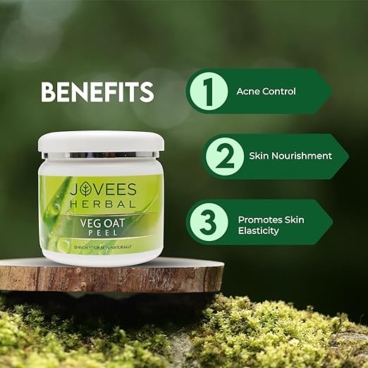 JOVEES HERBAL Jovees Veg Oat Face Peel Removes Acne Pimple and Tanning | with Almond Powder and Wheat Grain 250g