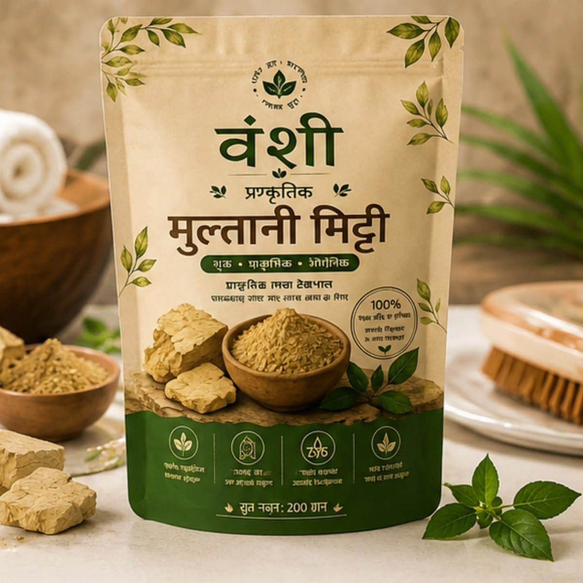 Multani Mitti Powder for Face and Hair Care | 100% Natural Fuller’s Earth Clay Powder | Herbal Beauty Care Powder