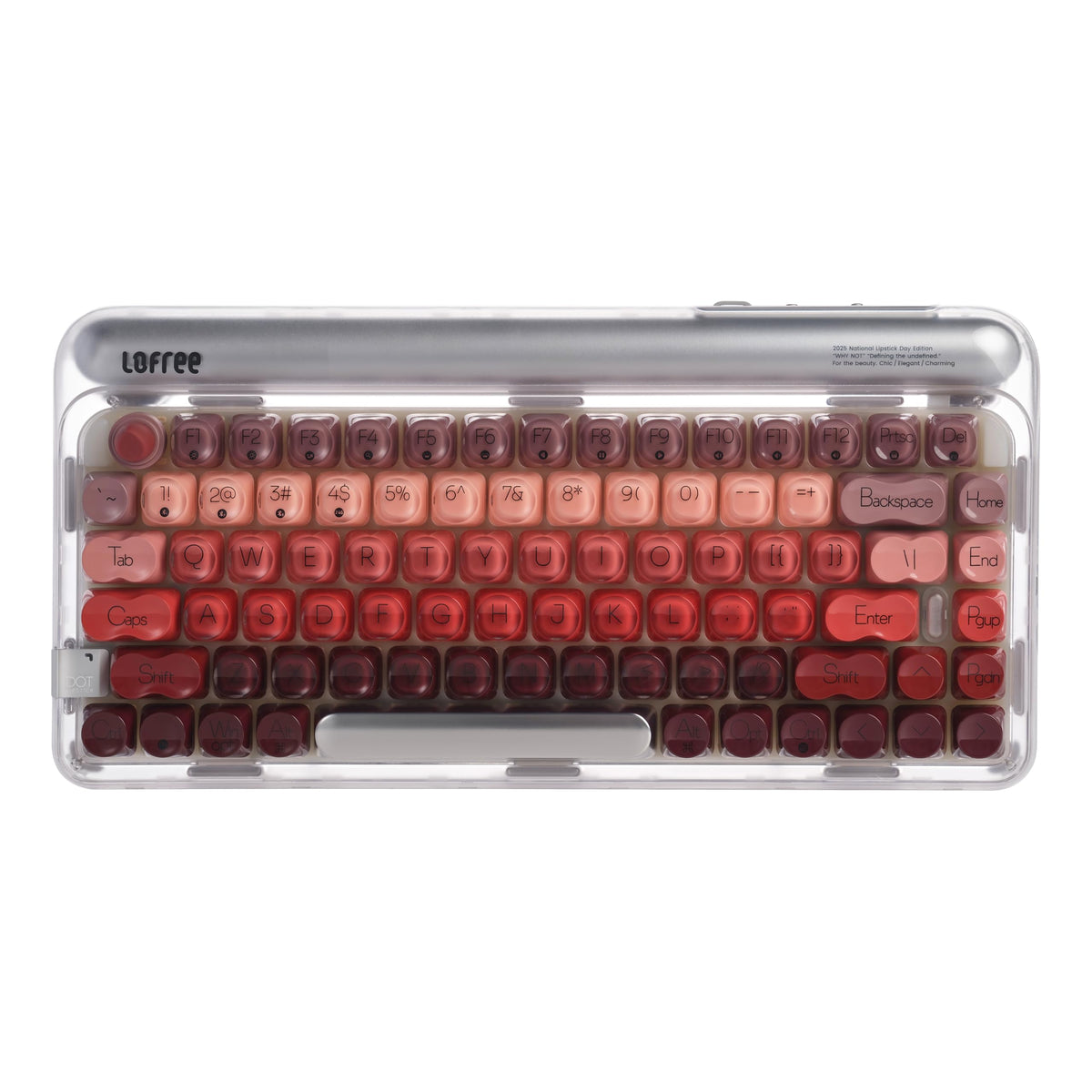 LOFREE DOT Lipstick Elegant 84 Keys Mechanical Keyboard, White Backlit Hot-Swappable Rechargeable Wireless Keyboard with Gasket Design, 3 Modes Connection for W