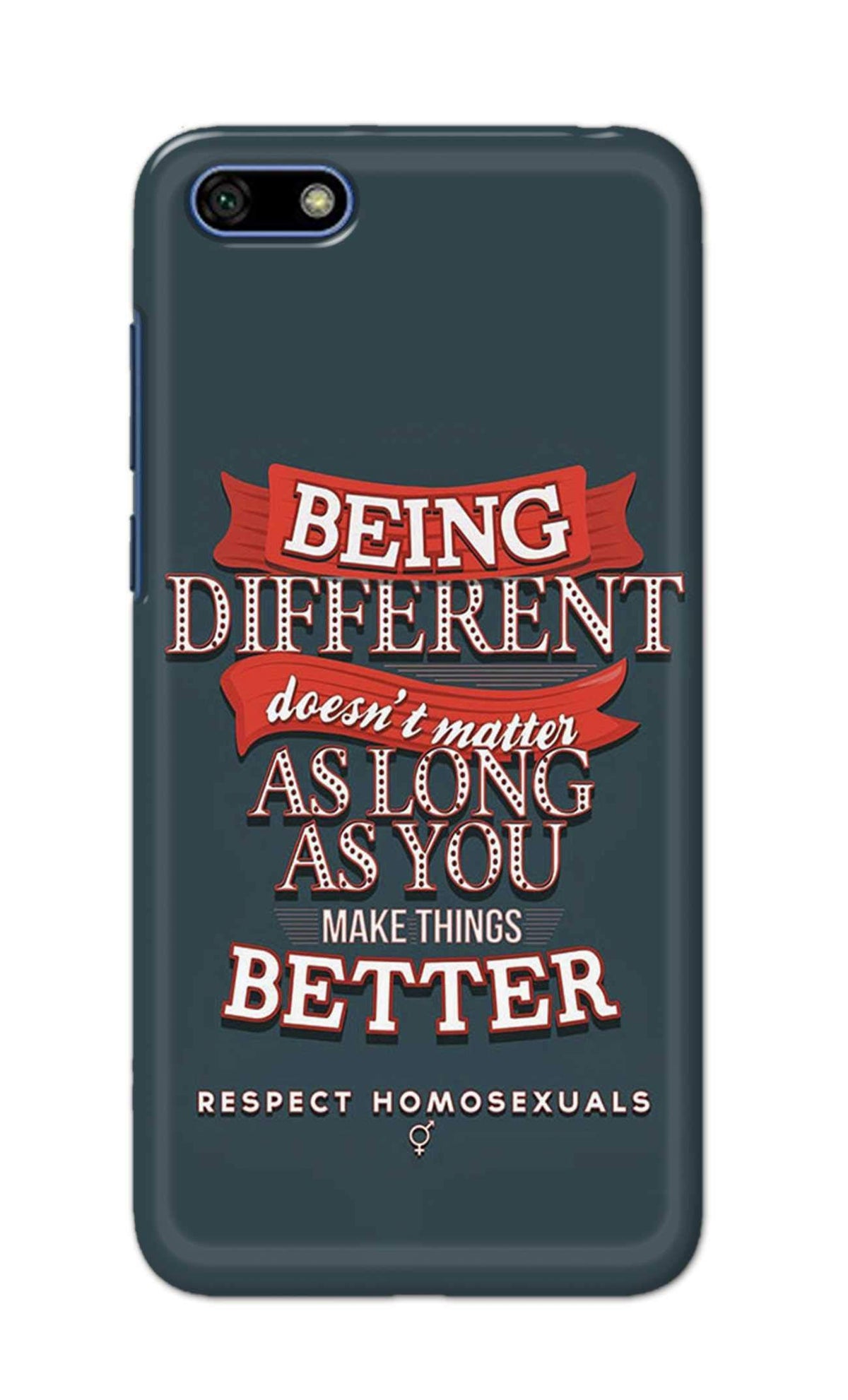 Being Different Doesn't Matter Quote Hard Printed Designer Case for Huawei Y5 Prime (2018) Back Cover DNL1036
