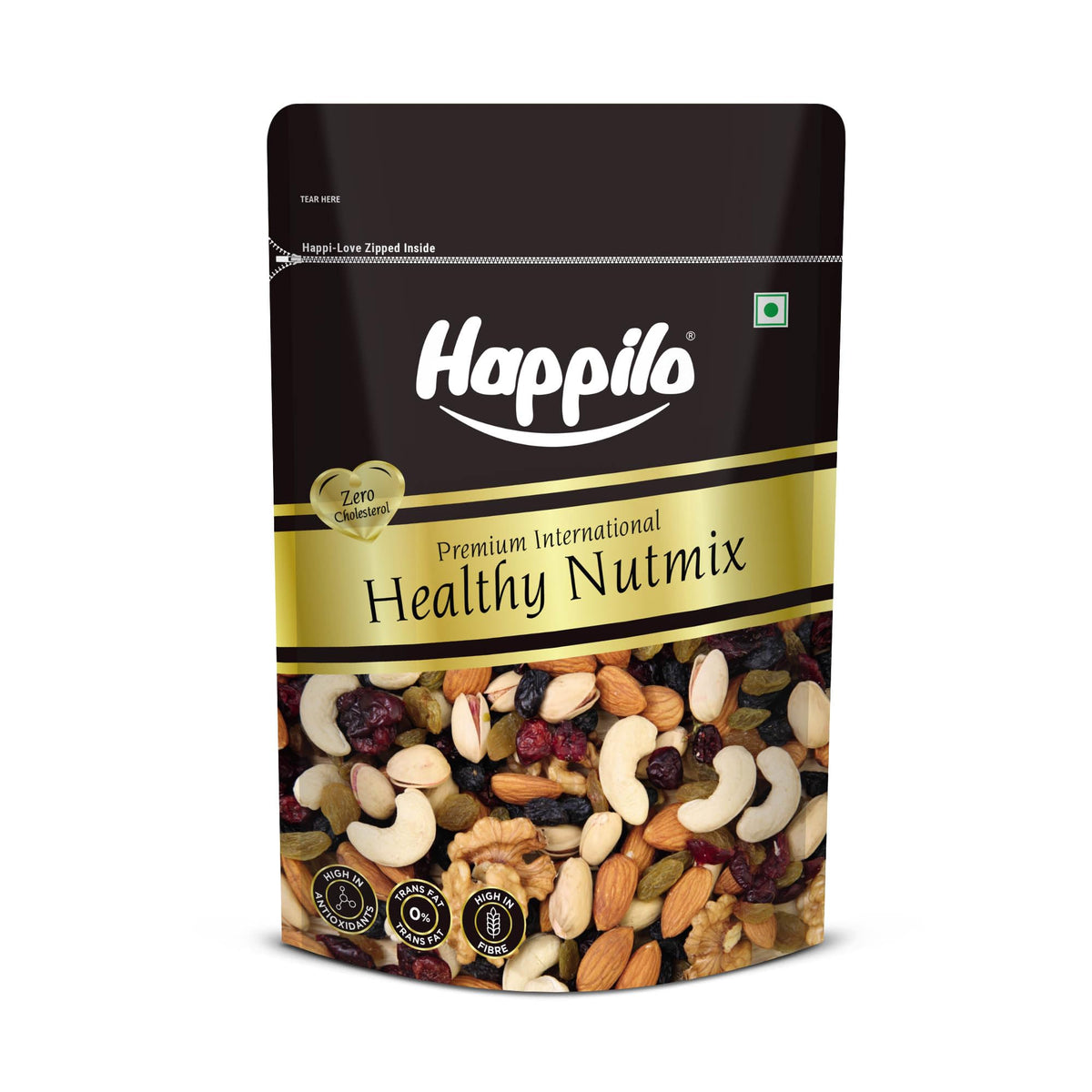 Happilo Premium International Healthy Nutmix, 200g | 7 Superfoods in 1 Mixes | Dry Fruits Contains Almonds, Cashews, Walnuts, Pistachios, Cranberries, Green & B