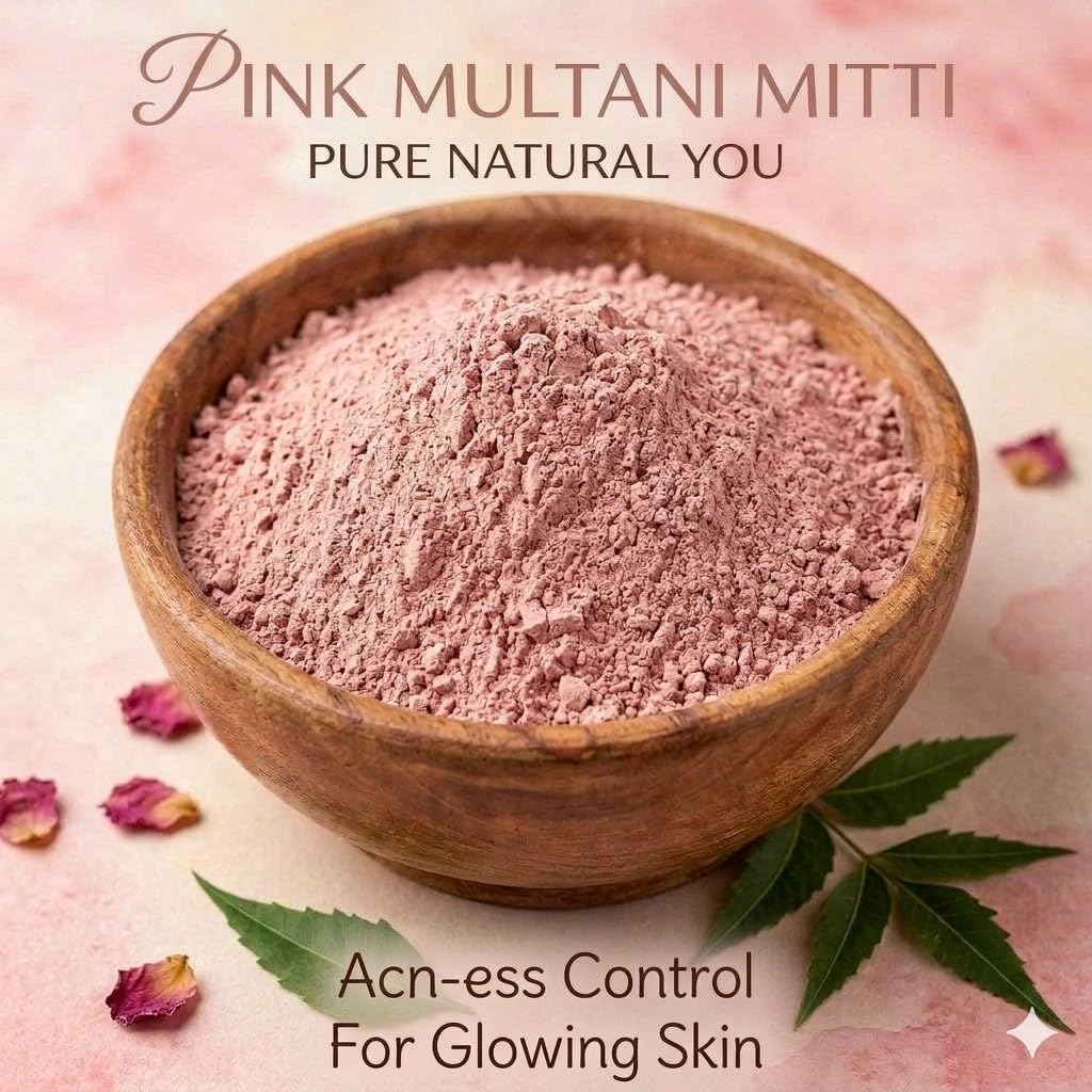 PYR- NATURAL PINK MULTANI MITTI POWDER FOR FACE, SKIN 100g
