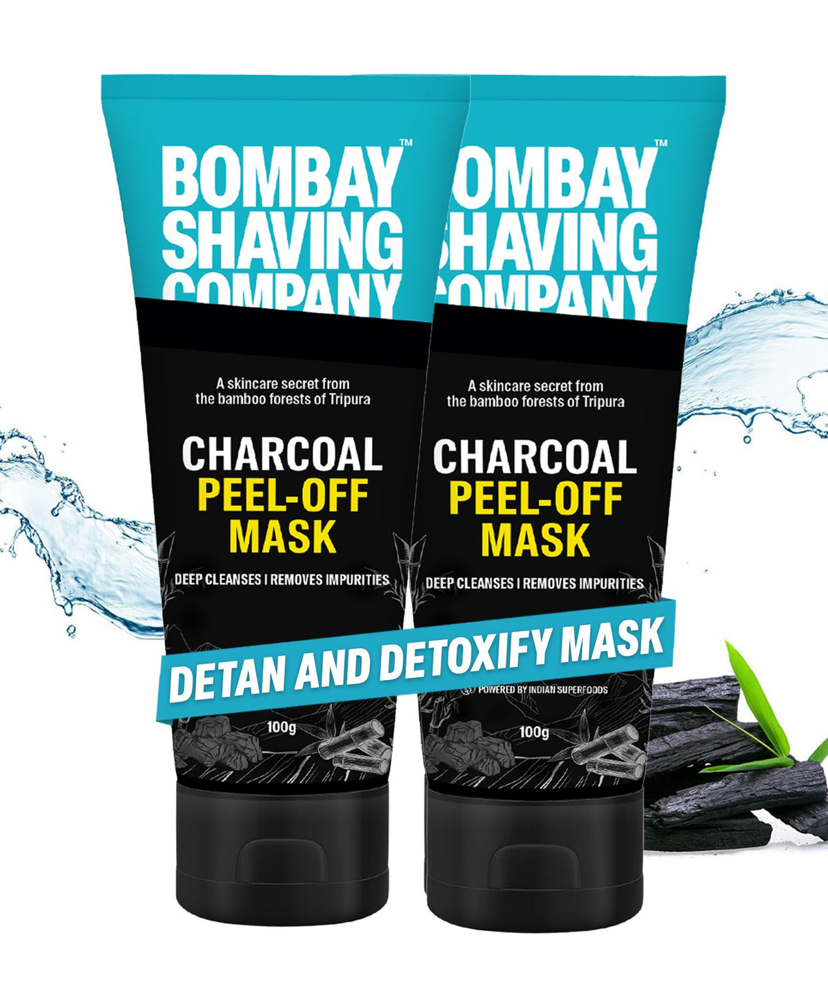 Bombay Shaving Company Activated Peel Off Mask with 5X Detoxifying Power, fights pollution and De-Tans skin, 2 x 100 g (Value Pack of 2)