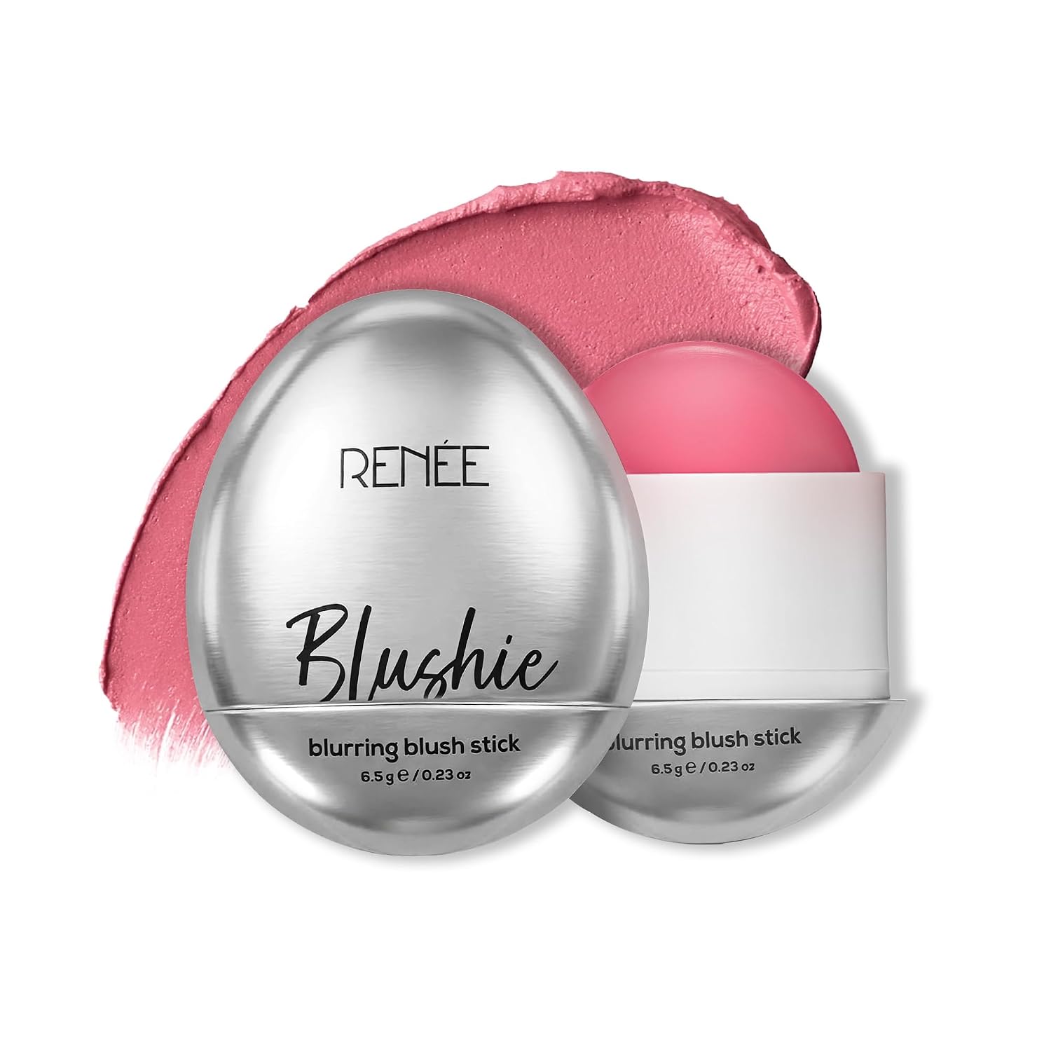 RENEE Blushie Blurring Blush Stick | Buildable Formula With Soft-Focus Matte Finish | Lightweight, Long-Lasting, Easily Blendable | With Hyaluronic Acid, Peptides & Vitamin E- Bubble Gum | 6.5g