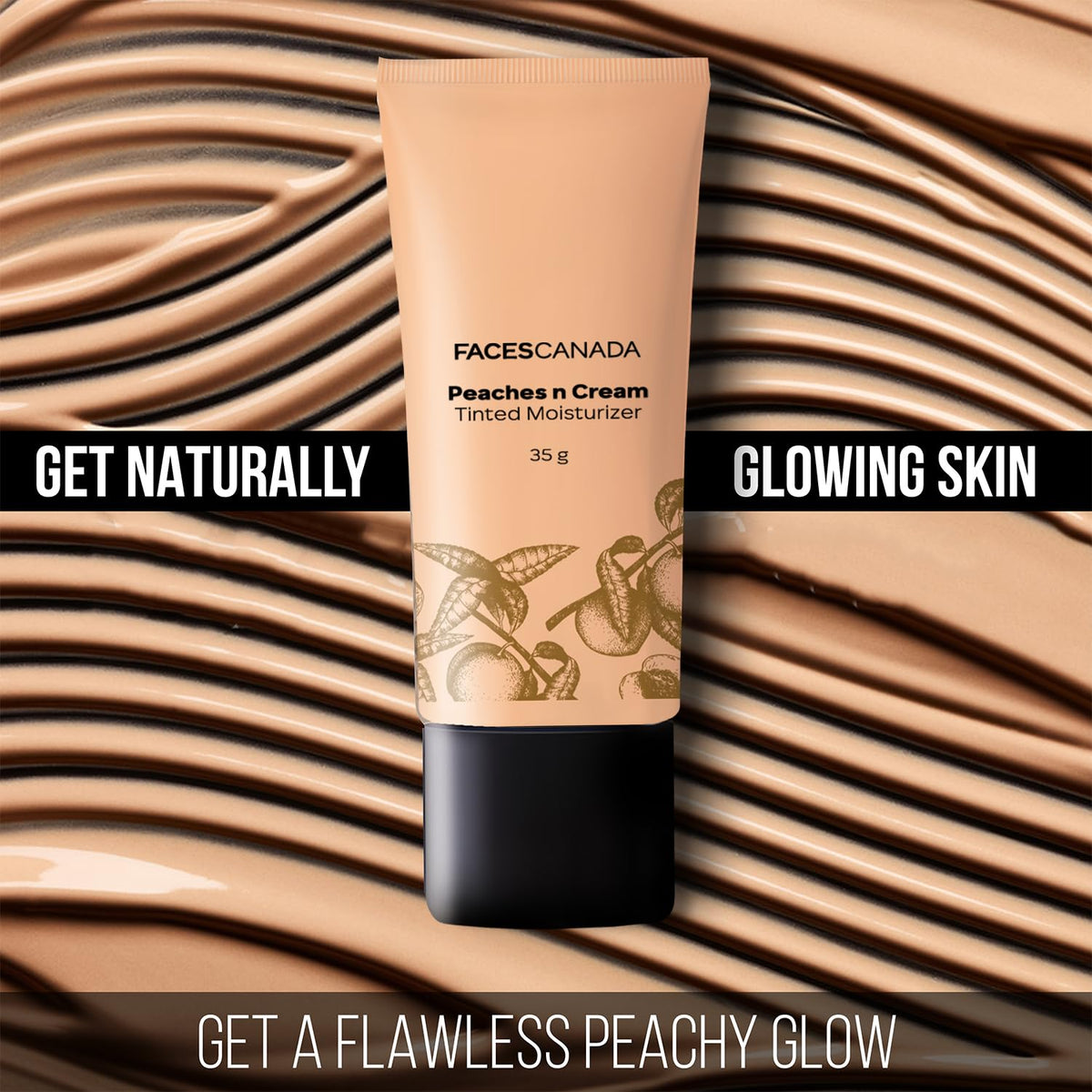 FACES CANADA Peaches N Cream Tinted Moisturizer - Light 01, 35 g | Soft Peachy, Natural Glow | Lightly Tinted BB Cream | Non Oily Lightweight Gel Formula | Blen