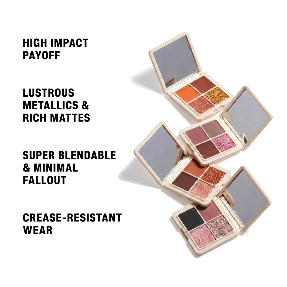 LOVETC Satin Edit 4-in-1 Eyeshadow Palette, Velvet Lights, 12-Hr Makeup Velvet Lights​