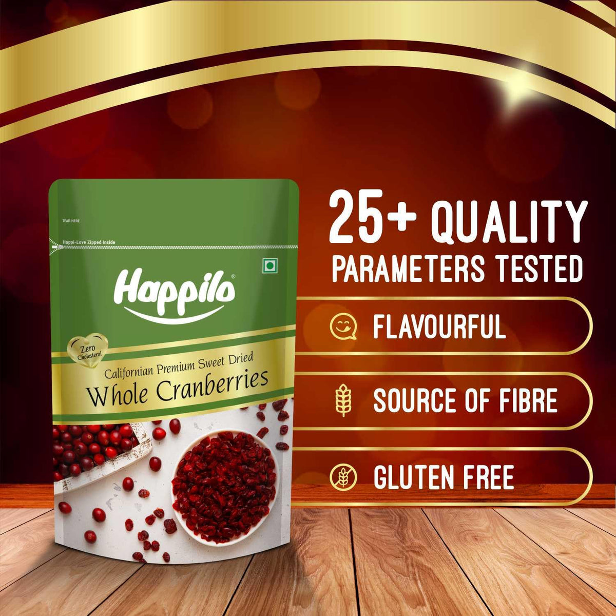 Happilo Premium Californian Dried and Sweet Whole Cranberries, 200g |Healthy Snacks, Dried Fruits | No Fat and Low Calories | High Antioxidants, Dietary Fiber 2