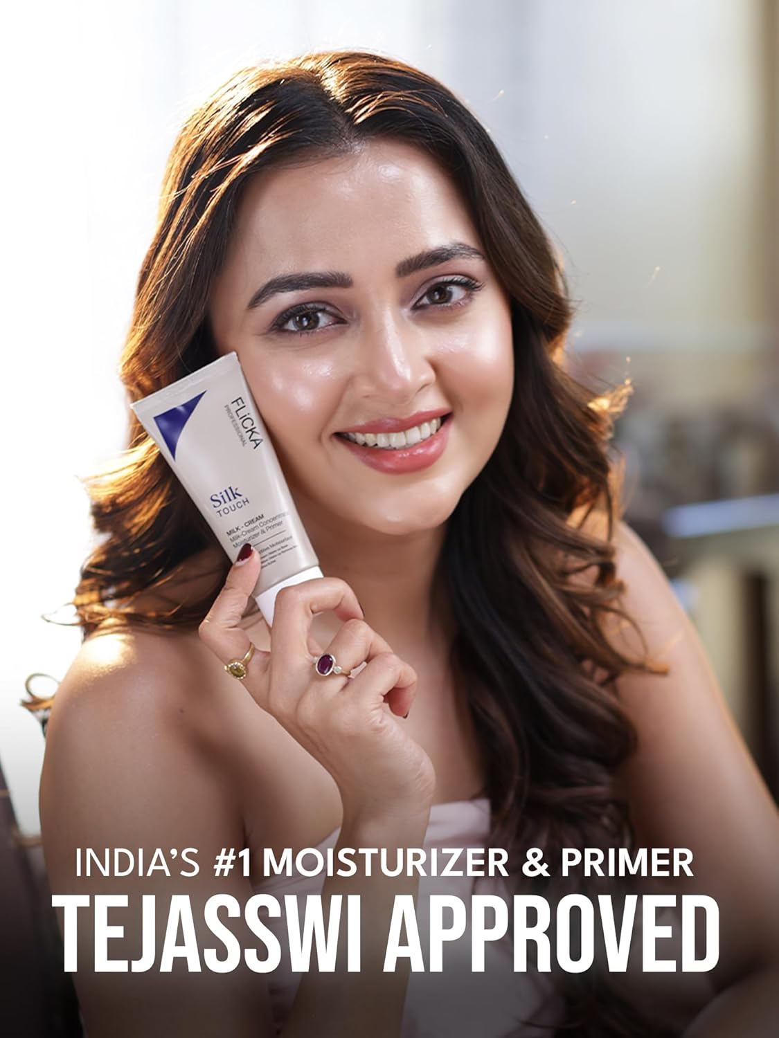 FLiCKA Silk Touch 3 in 1 Moisturizer and Primer for Face | Hydrating, Lightweight, Long-Lasting | Pore Minimizer | Dermatologically Tested | All Skin Types | Makeup Base | 60g | Cruelty-Free (Pack of 1)