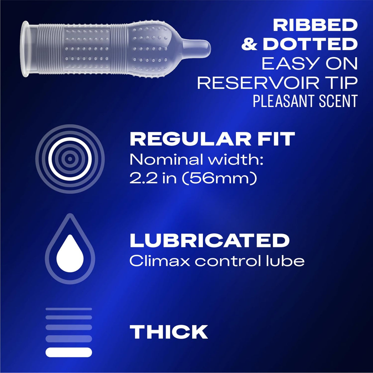 Durex Performax Intense Lubricated Ribbed Dotted Premium Condoms, 3 ct