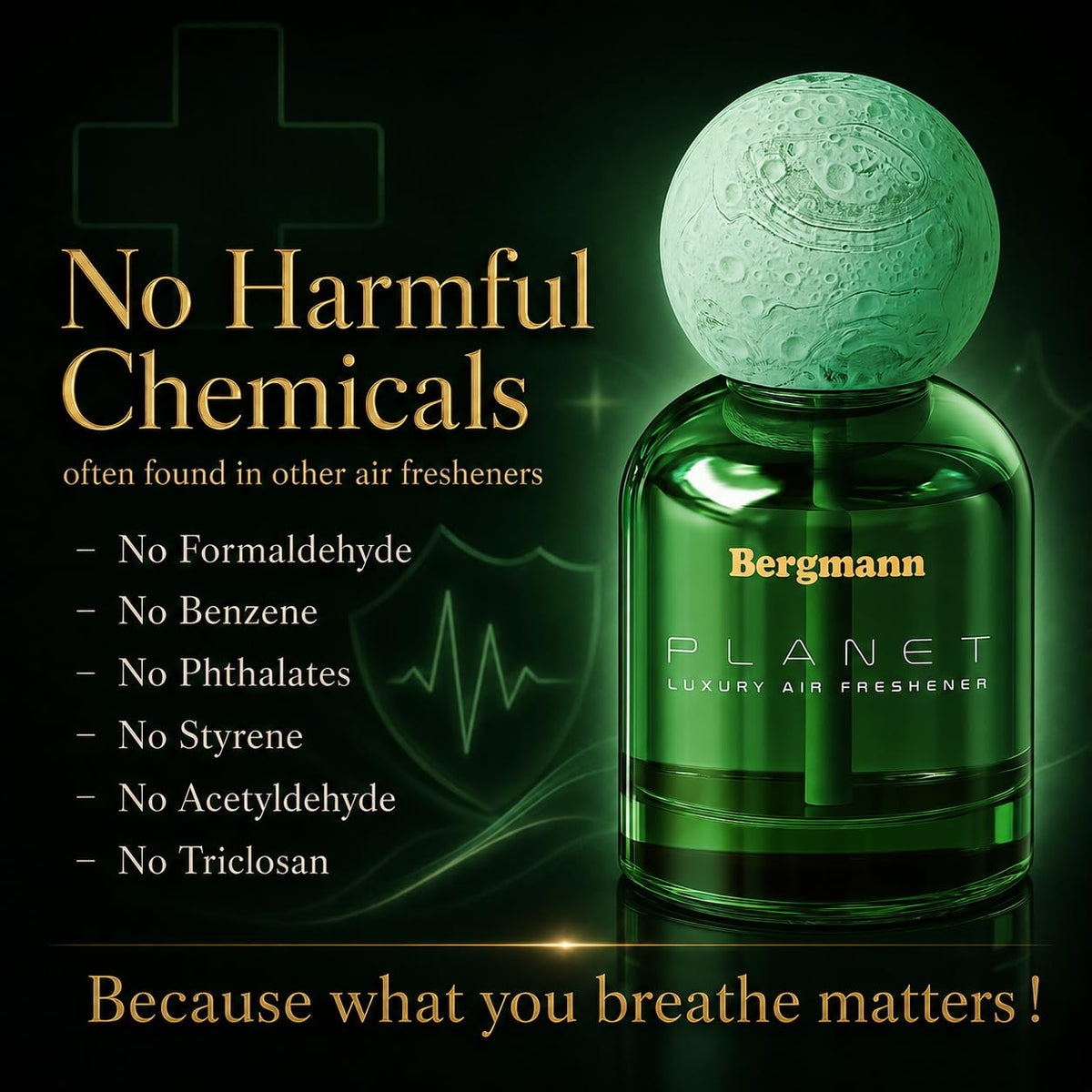 Bergmann Planet Luxury Car Perfume, Car Air Freshener, For Car & Home, Alcohol-free, Long-Lasting upto 90 days, COLOGNE, 110ml
