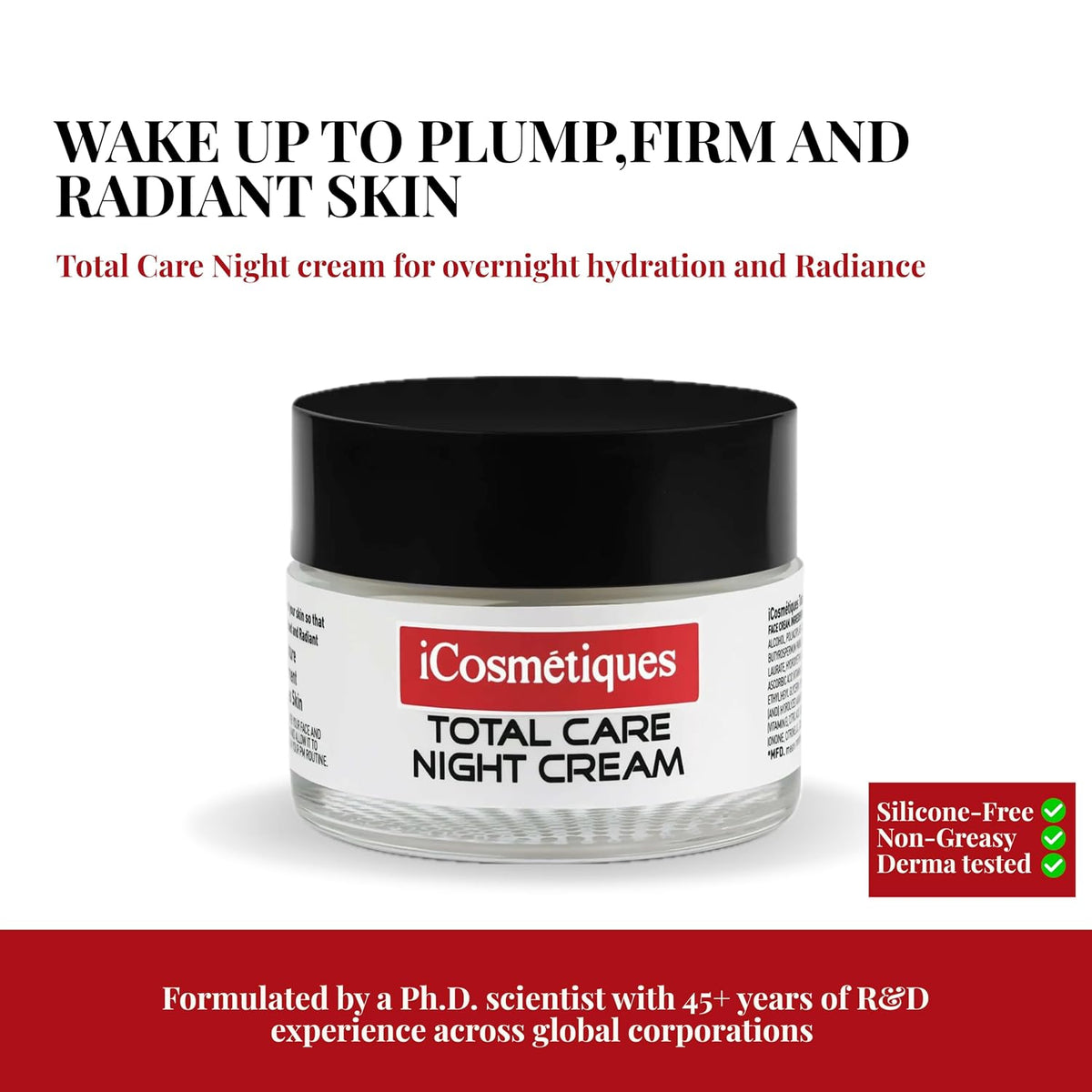 iCosmetiques Radiance Day Cream with SPF | Vit B3, C, E, Shea Butter | 50g
