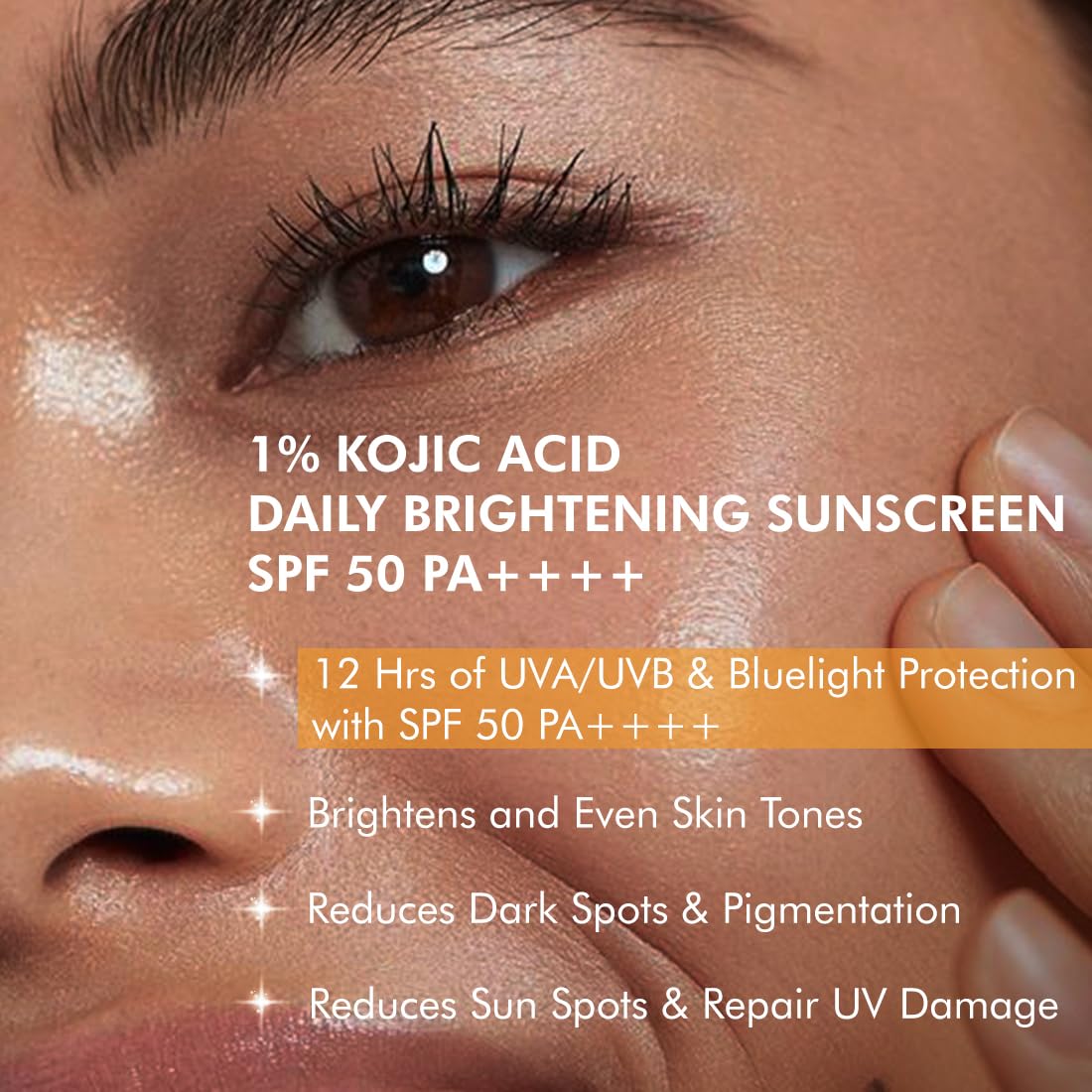 mCaffeine CLEAR GLOW 1% Kojic Acid & Alpha Arbutin Brightening Sunscreen SPF 50 PA++++ |Niacinamide-Dark Spots & Pigmentation| UVA-B Sun Protection|For Men & Wo