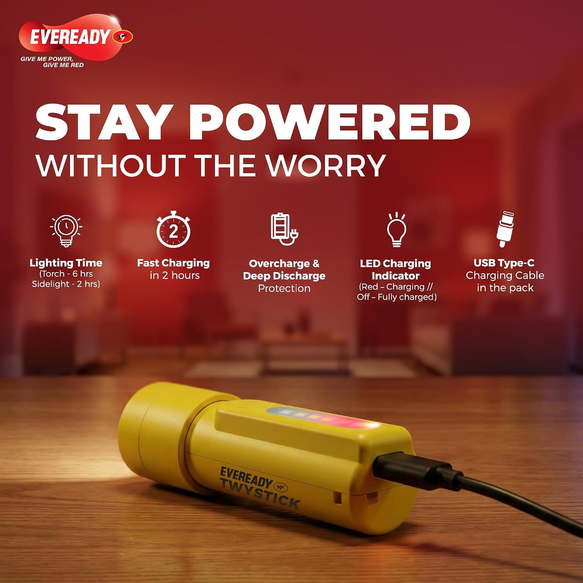 EVEREADY DL 101 Minimight, 1W Rechargeable Emergency Torch + 2W Sidelight 1 Minimight|DL101
