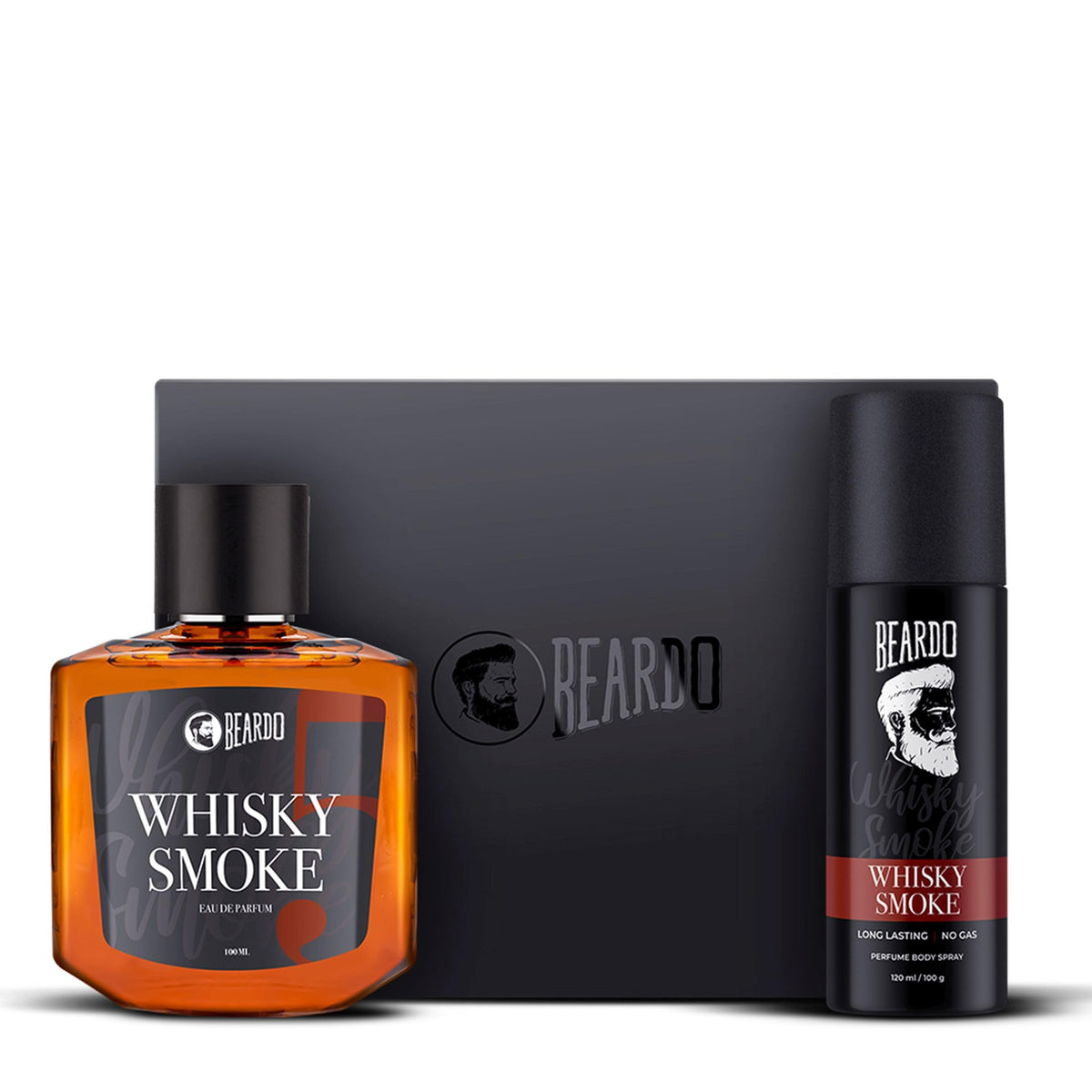 BEARDO Whisky Smoke Perfume Giftset for Men | Eau De Parfum 100ml + Body Spray 120ml | Spicy, Woody - Oudh | Long Lasting Perfume | Date night fragrance | Gift