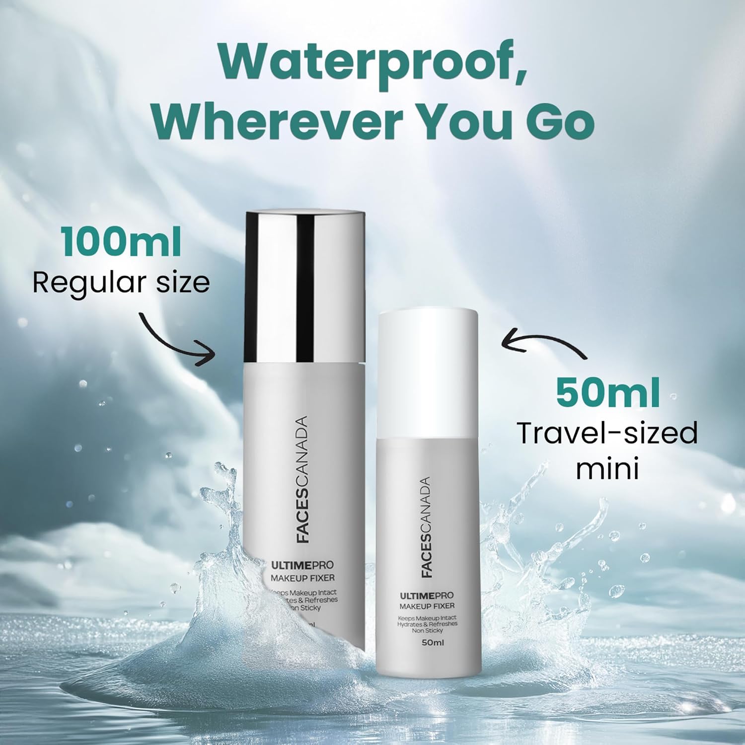 FACESCANADA Ultime Pro Makeup Fixer, 50 Ml | Long Lasting Makeup Setting Spray | Keeps Makeup Intact | Hydrates, Soothes & Refreshes Skin | Hyaluronic Acid & Vitamin E Enriched | No Alcohol