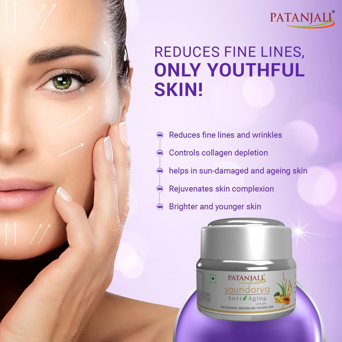 Patanjali Anti Aging Cream 50g, Moisturizing Skin Care, Anti Wrinkle
