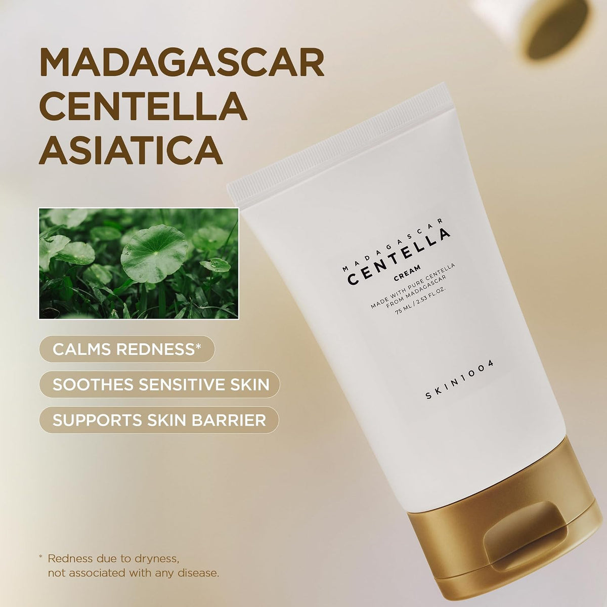 SKIN1004 Madagascar Centella Cream | Korean Face Moisturizer with Organic Ingredients | Hydrating, Brightening & Anti-Wrinkle Skincare, 75ml 75 ml (Pack of 1)