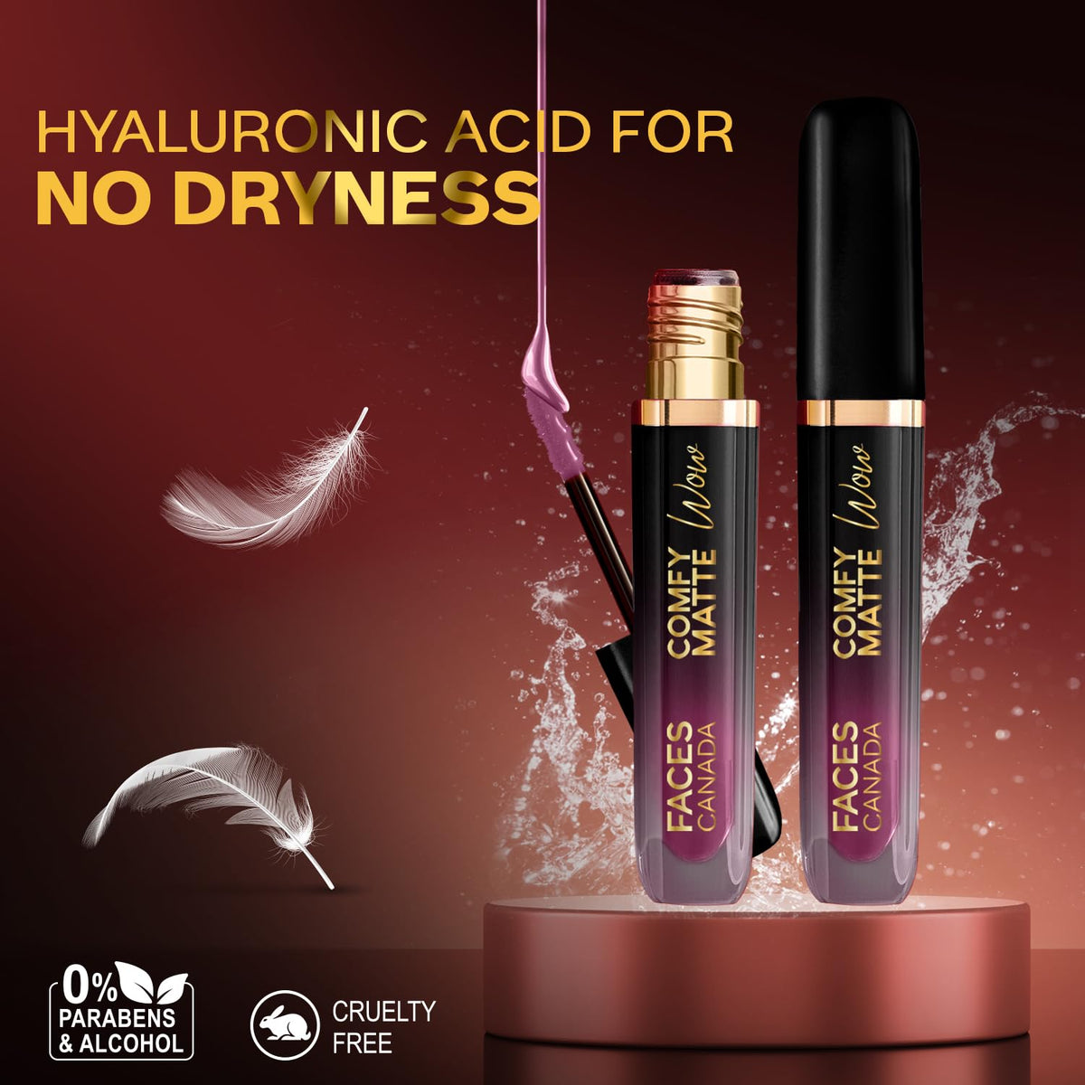 FACES CANADA Comfy Matte Wow Liquid Lipstick - Orchid Opulence 10 (Plum) 3.8ml | One Swipe Application | Highly Pigmented | Comfortable Wear | Glides Smoothly |
