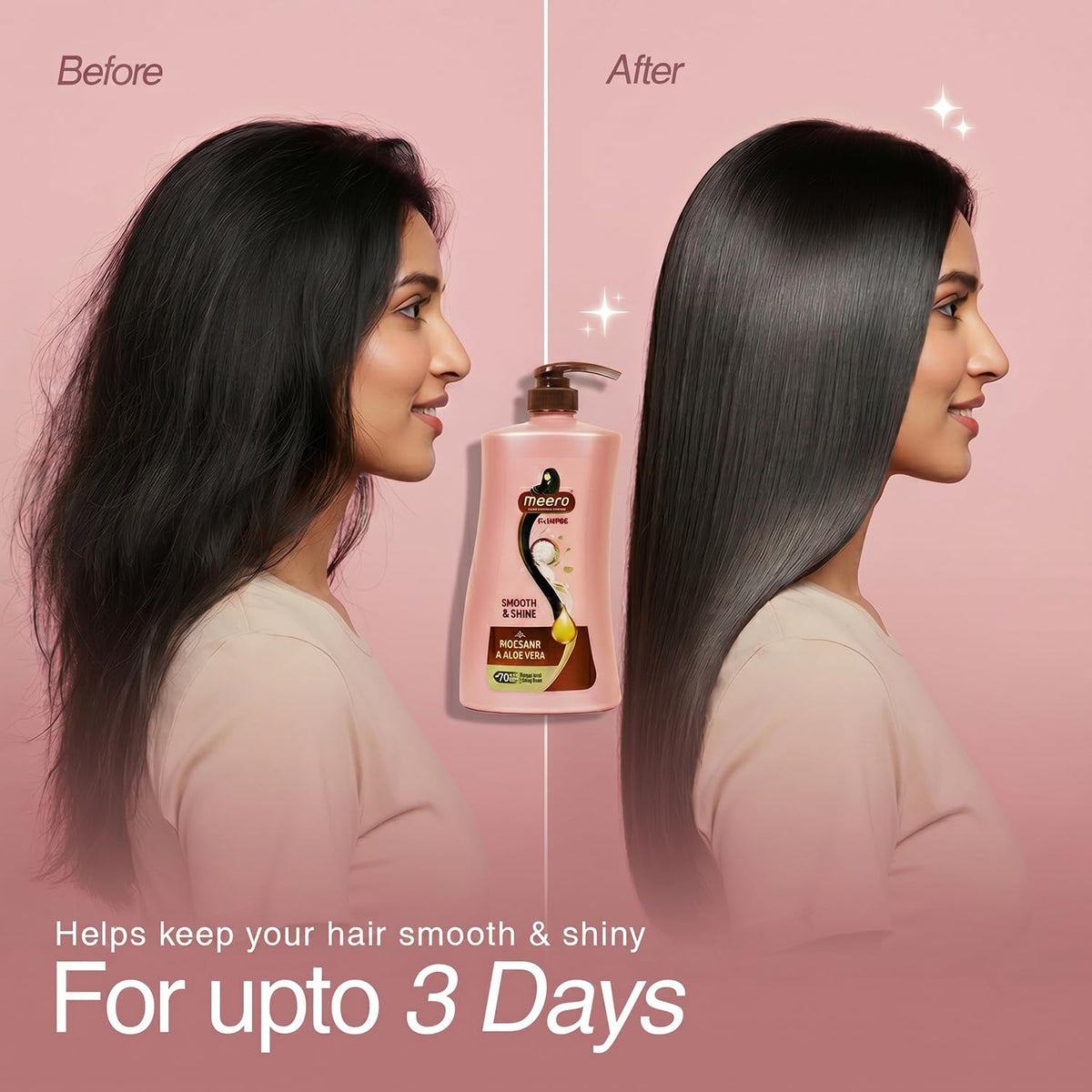 Meera Smooth & Shine Shampoo|Rice Kanji & Aloe Vera| 650ml 650 ml (Pack of 1)