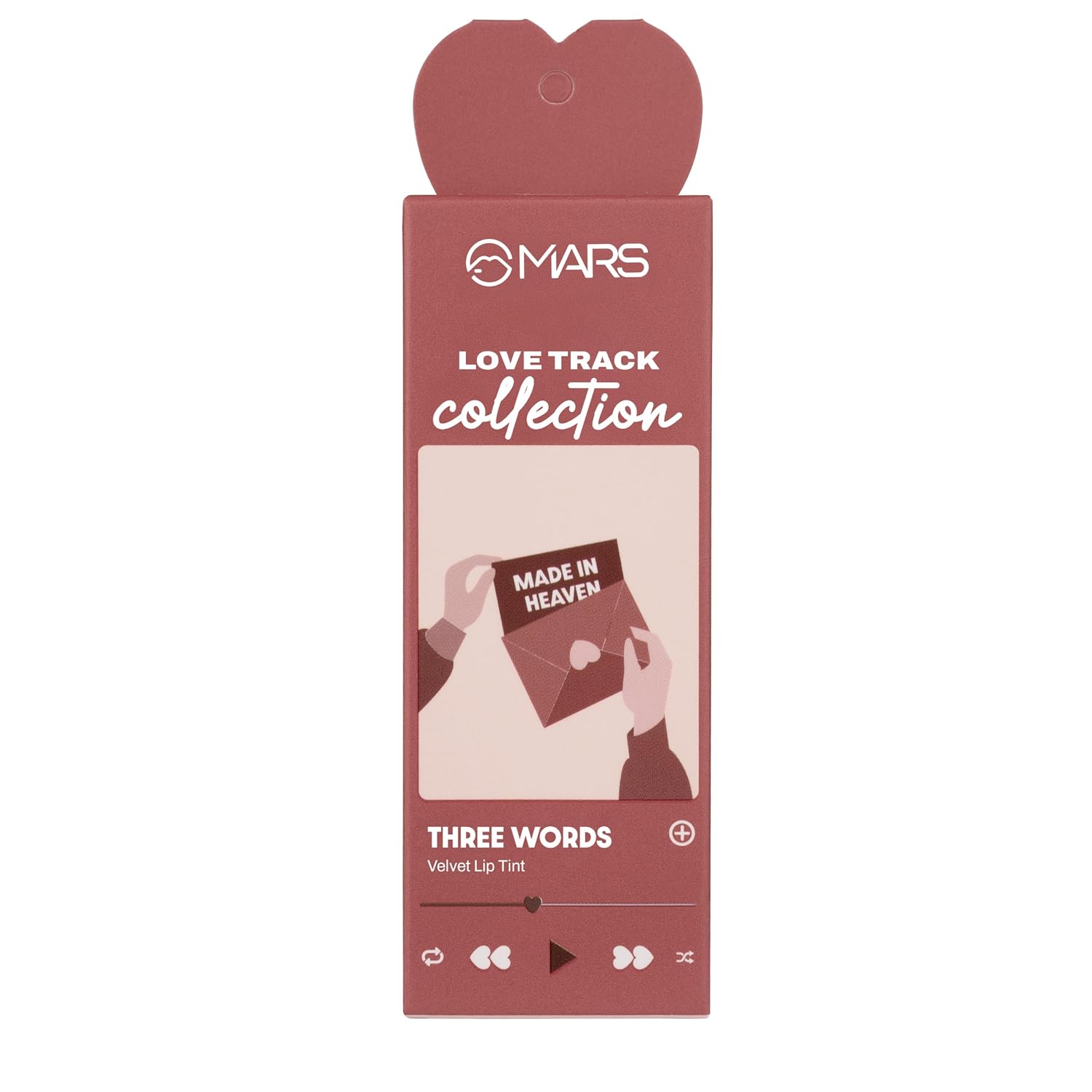 MARS Love Track Velvet Lip Tint (2.8ml) (THREE HEART) | Velvet Matte Finish | Non-Sticky & Lightweight | Highly Pigmented | Comfortable Wear