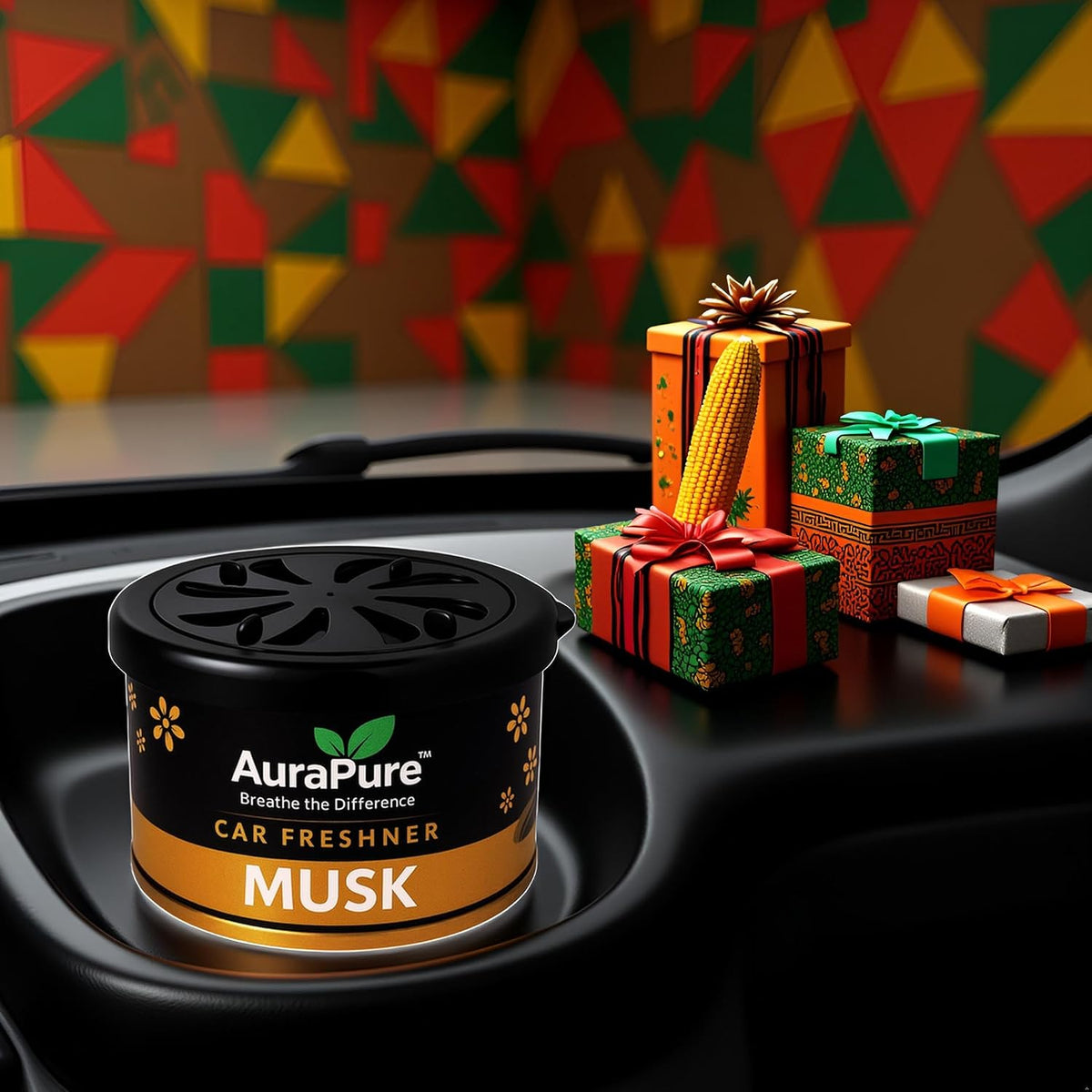 Musk Car Air Freshener Gel | Premium Long Lasting Gel Air Freshener for Car Dashboard, AC Vent & Interior | Rich Musk Fragrance Odor Eliminator | Spill-Proof Ca