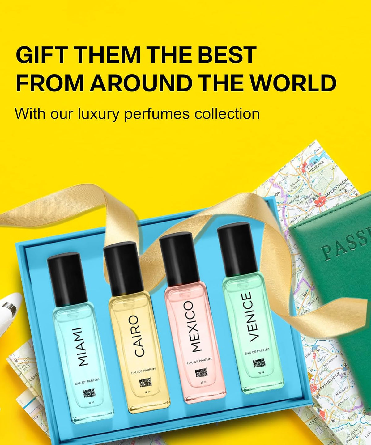 Bombay Shaving Company Luxury Perfume Gift Set | 4x20ml Eau de Parfum | Woody, Citrus, Floral, Spicy Fragrances | Perfume for Men Long Lasting Smell | Gift for
