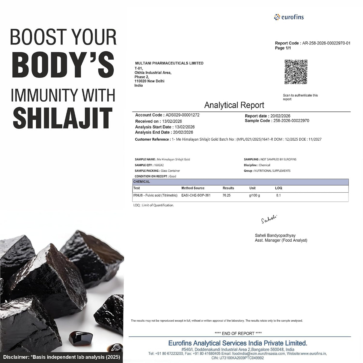 Multani Essentials Himalayan Shilajit Gold Resin 20gm (Pack of 2) – with Ashwagandha, Safed Musli, Gokhru & Gold Extract – Boosts Strength, Stamina, Vitality &