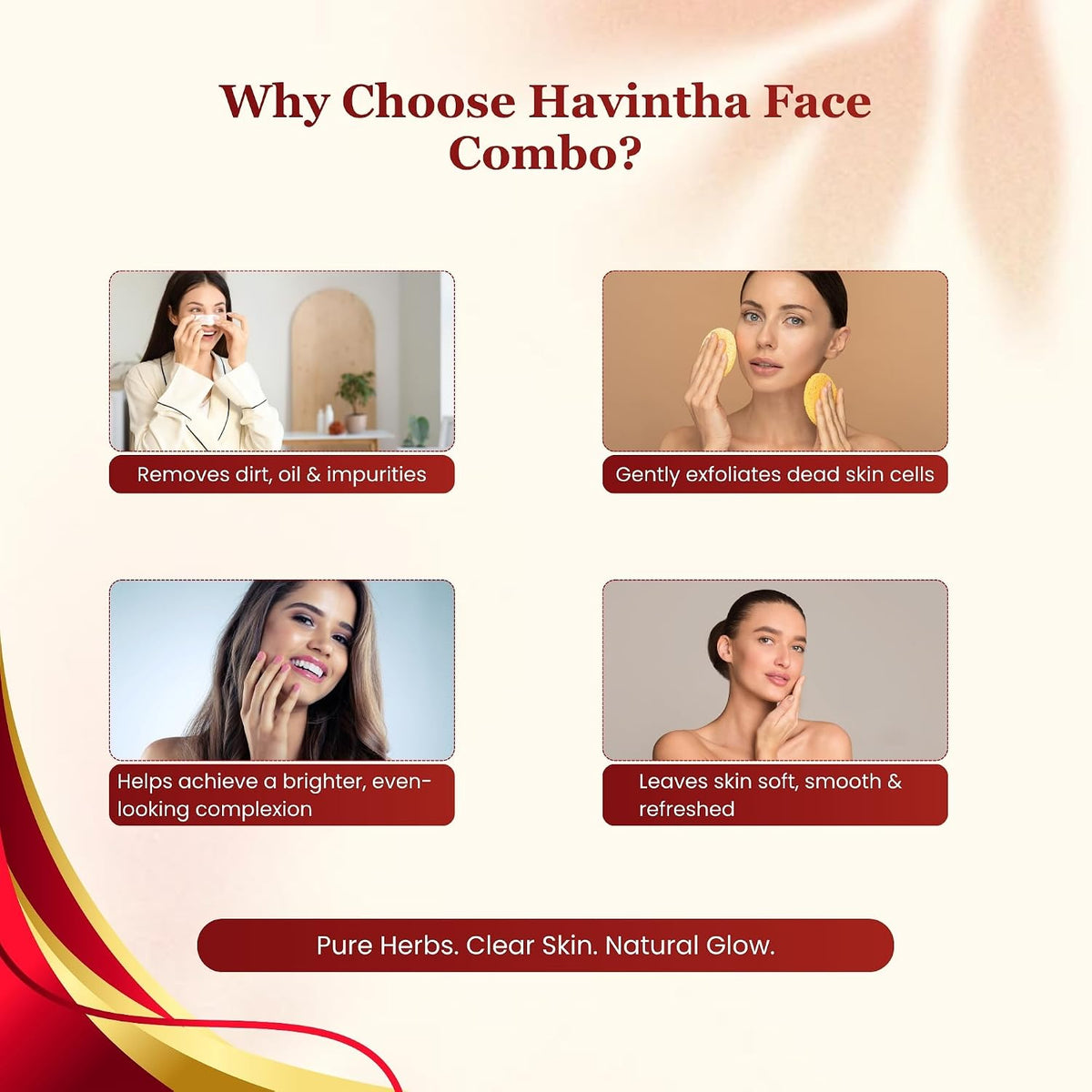 Havintha Natural Face Pack for Healthy and Glowing Skin Combo Pack of Multani Mitti, Sandal Wood, Orange Peel, Rose Petal, Amba Haldi Powder (Each 50gm)