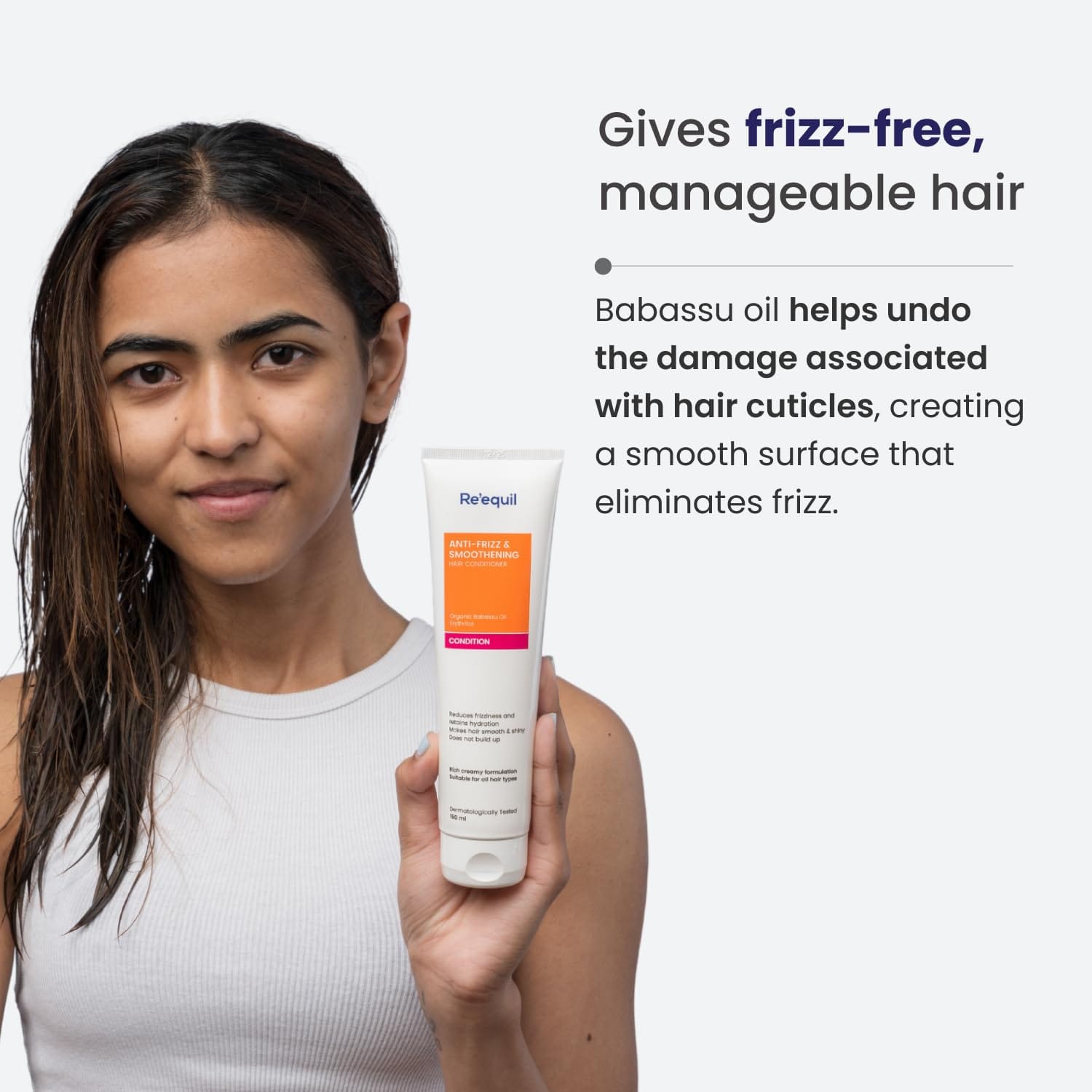 Re'equil - Anti Frizz & Smoothening Aloe Vera Conditioner With Babassu Oil