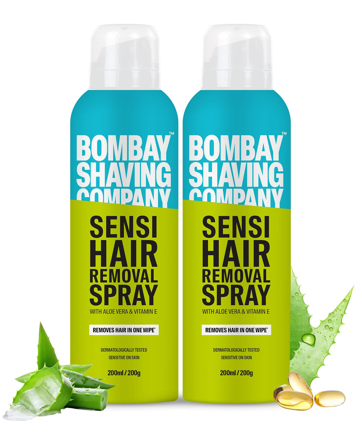 Bombay Shaving Company Men Sensi Hair Removal Spray - 200G|Pack Of 2|Painless & Irritation Free Spray (200 Ml)|For Chest, Arms, Underarms & Legs|Pleasant Smell|