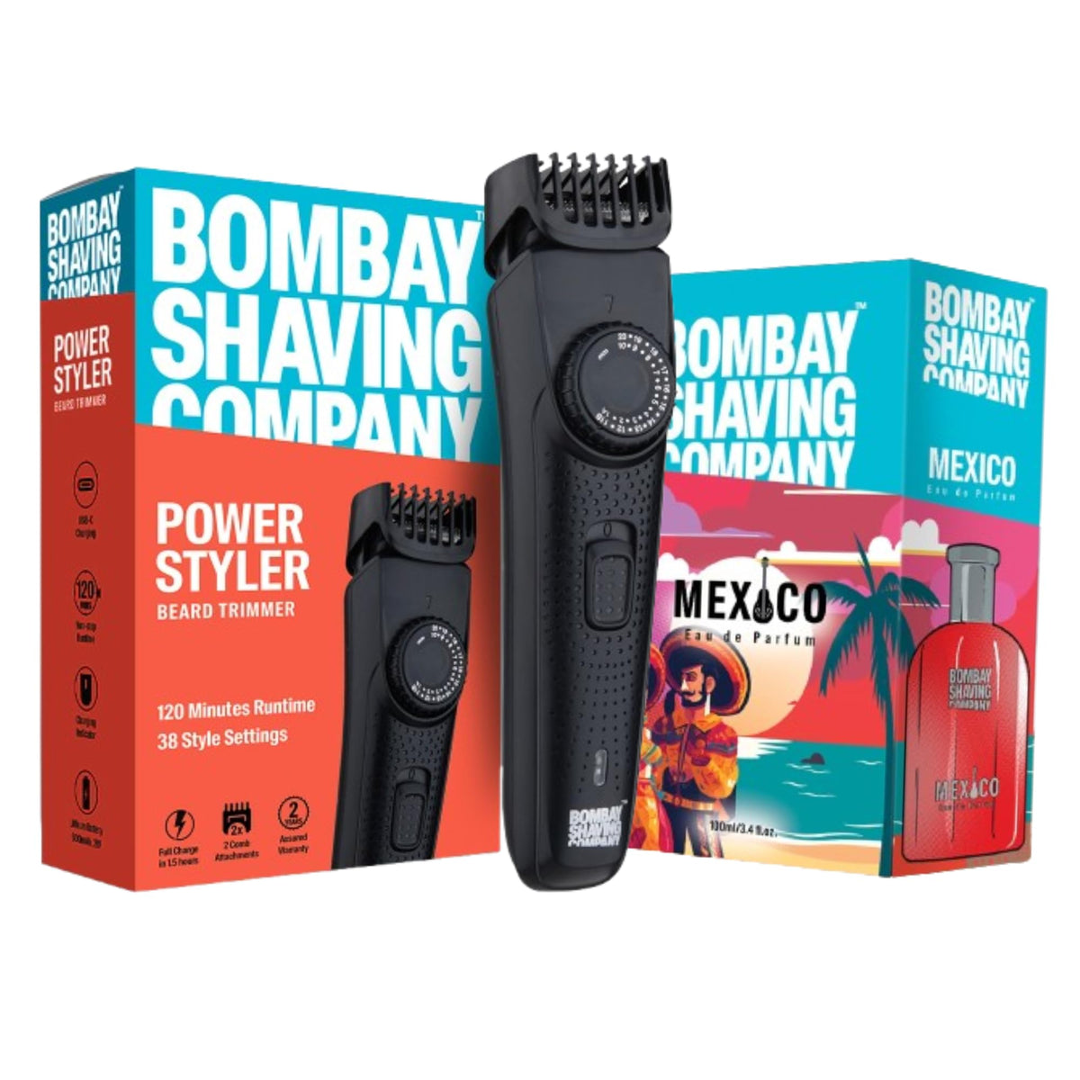 Bombay Shaving Company Power Styler Beard Trimmer & Perfume - Mexico 100ml || Combo