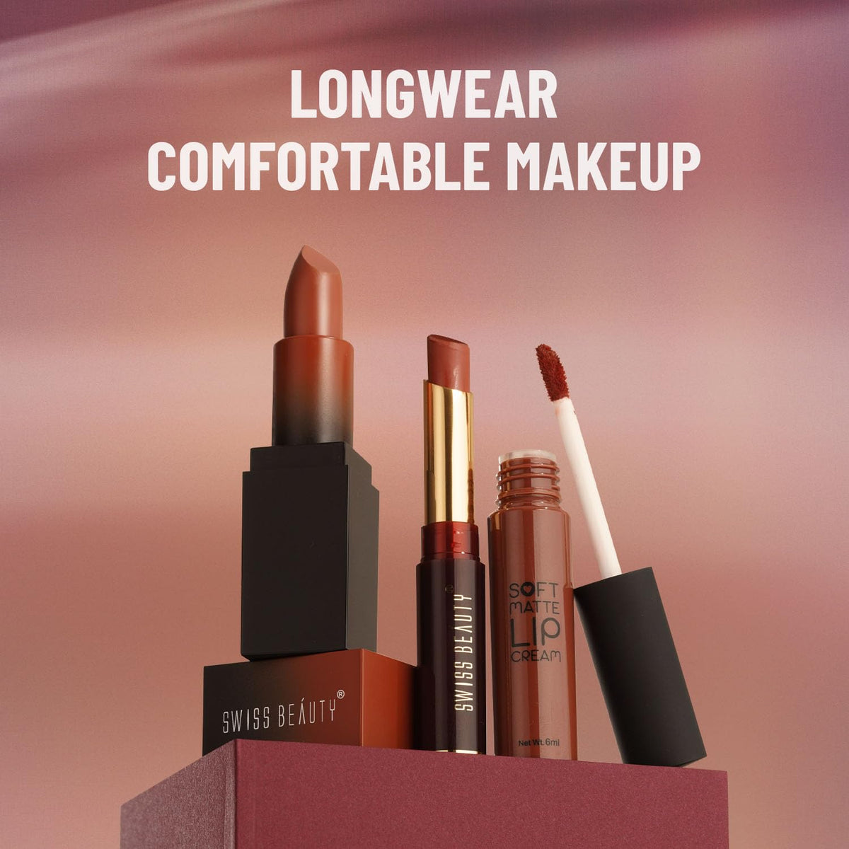 Swiss Beauty Non-Tranfer Matte Lipstick, Smooth & Waterproof, Choco Kiss, 2g