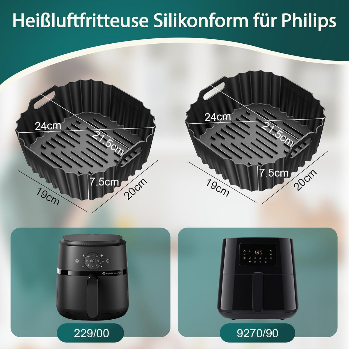 Hot Air Fryer Silicone Mould for Philips 4.2L NA229/00 & 6.2L HD9270/90