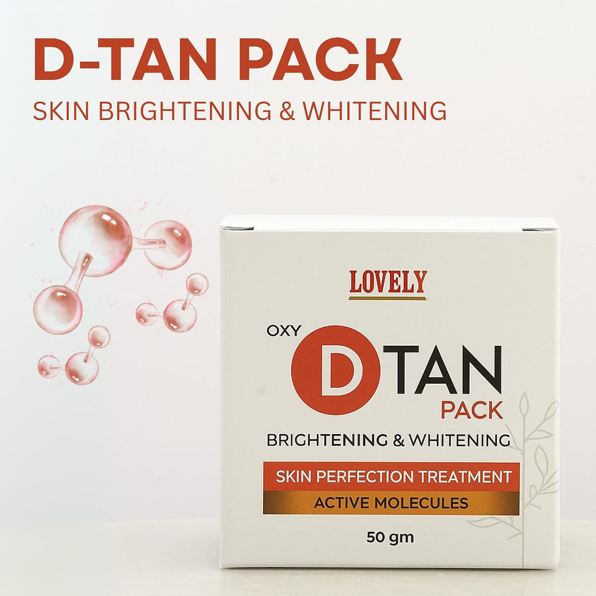 LOVELY Oxy D-tan Pack For Brightening Skin Perfection Treatment For All Skin Type - 50 Grams