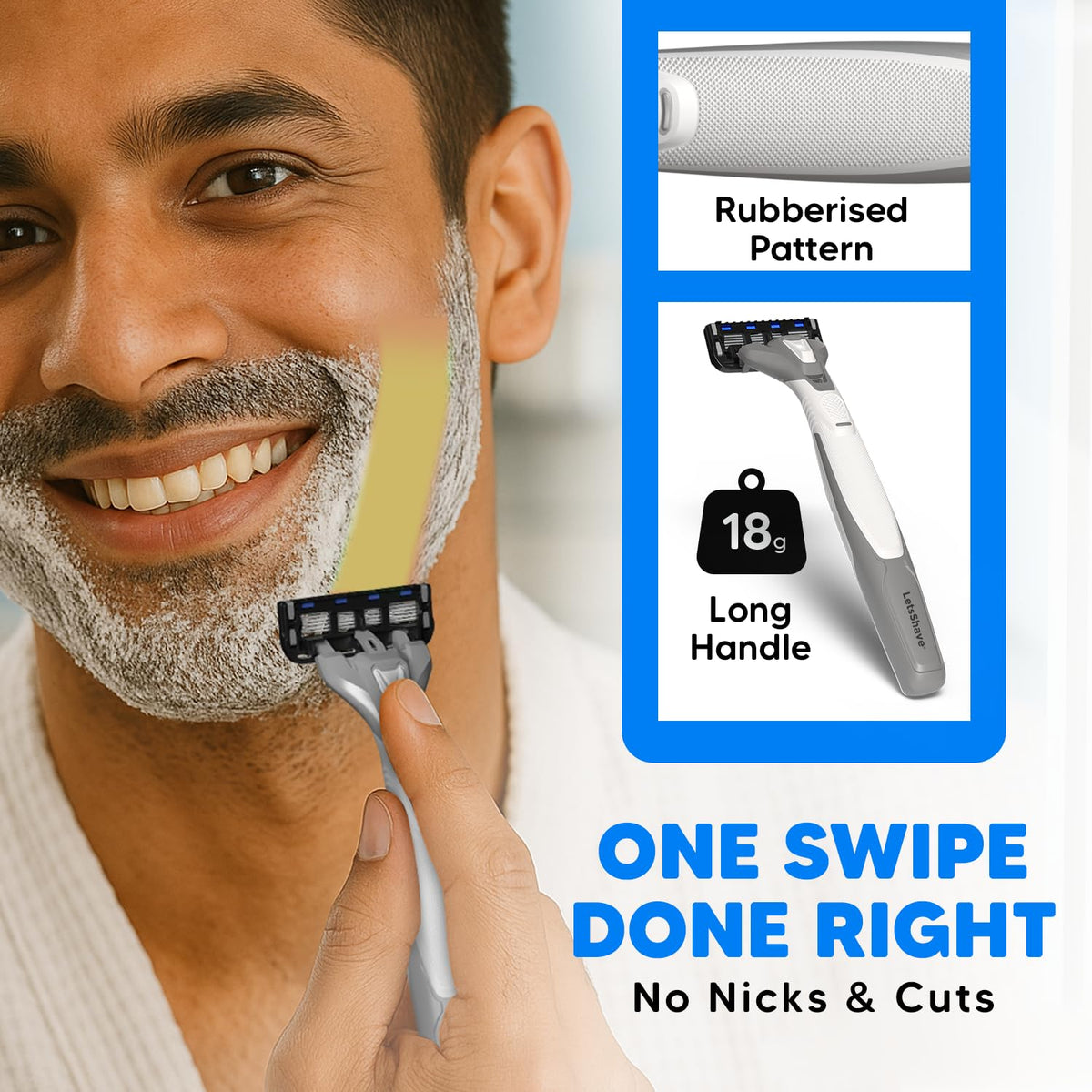 LetsShave Pro 6 Portable Razor for Men (Pack of 2) – World's 1st 6-Blade Travel Shaving Set | Precision Grooming for Daily Use 1 count (Pack of 2)
