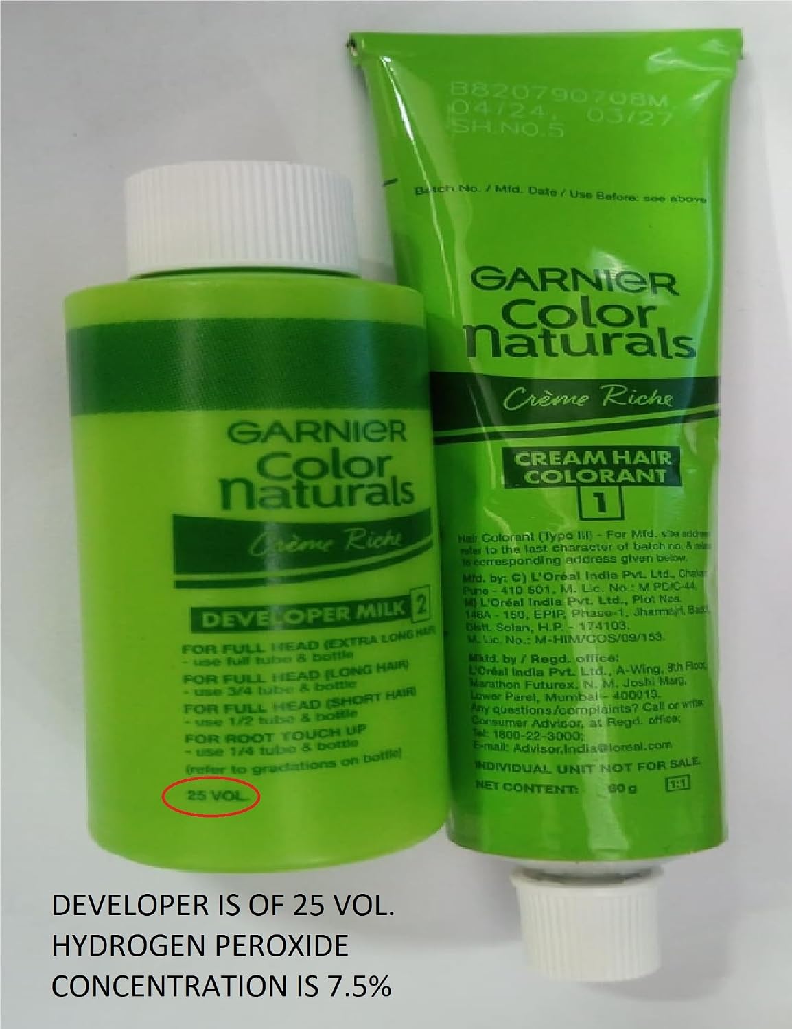 Garnier, Hair Colouring Creme, Smoothness & Shine, Color Naturals Mini, Shade: 1 Natural Black + 4 Brown, (35ml + 30g each) (PACK OF 2) 130g